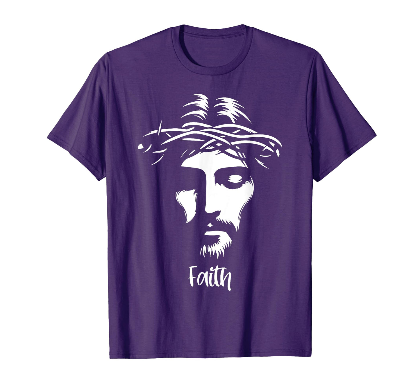 Beautiful Jesus face crown of thorns Christian Faith Peace T-Shirt