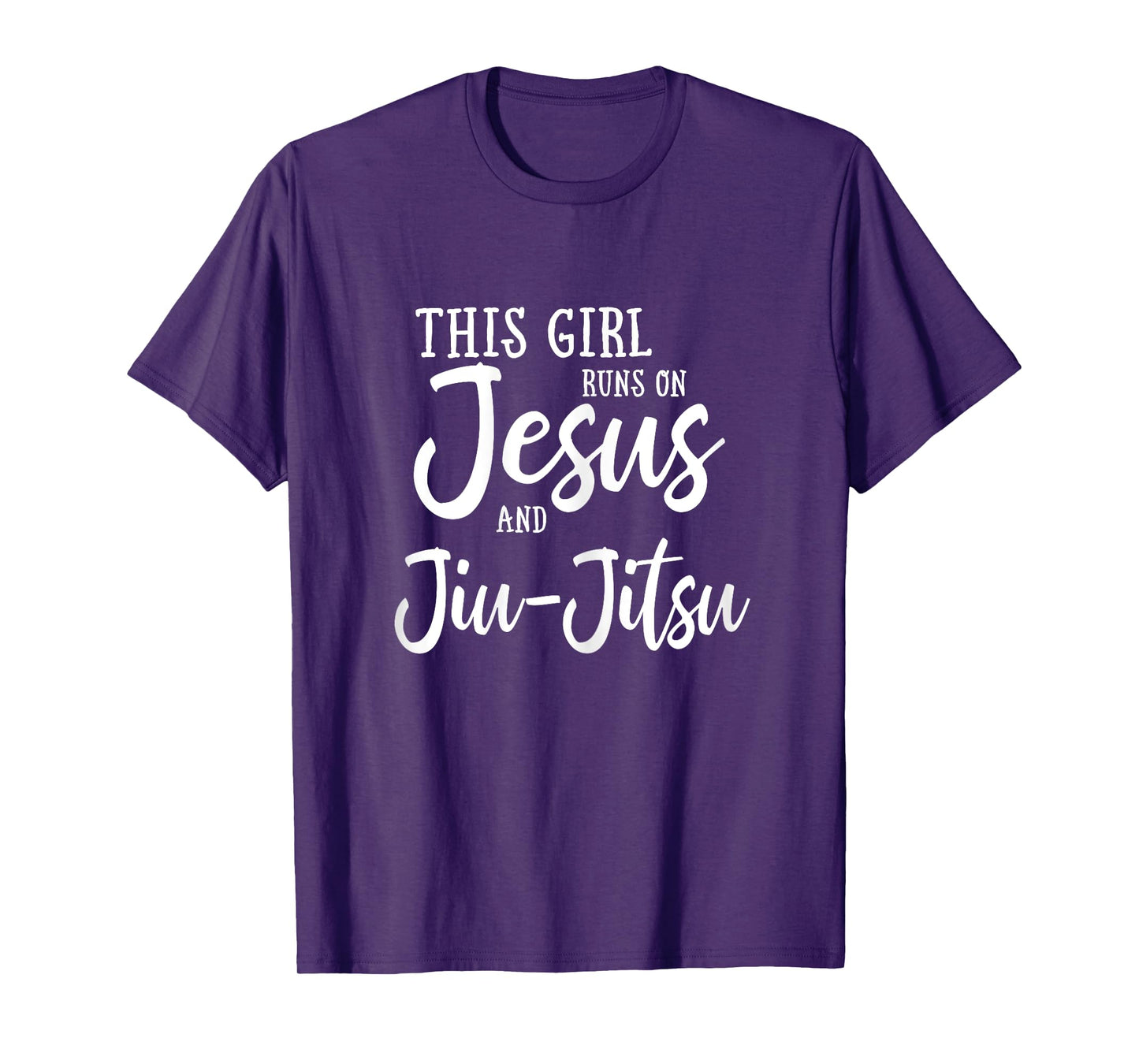 This Girl Runs On Jesus And Jiu Jitsu Christian Gift T-Shirt