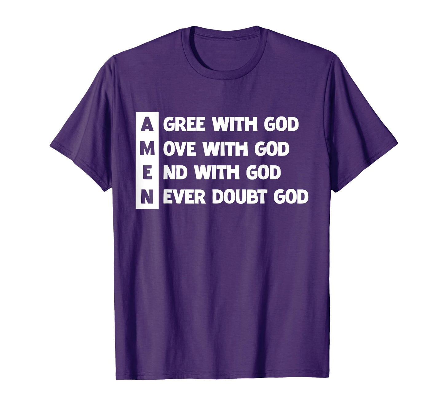 WORTHY WEAR Amen Acronym Agree with God Christian Prayer Closing Unisex Adult T-Shirt, Black, Small