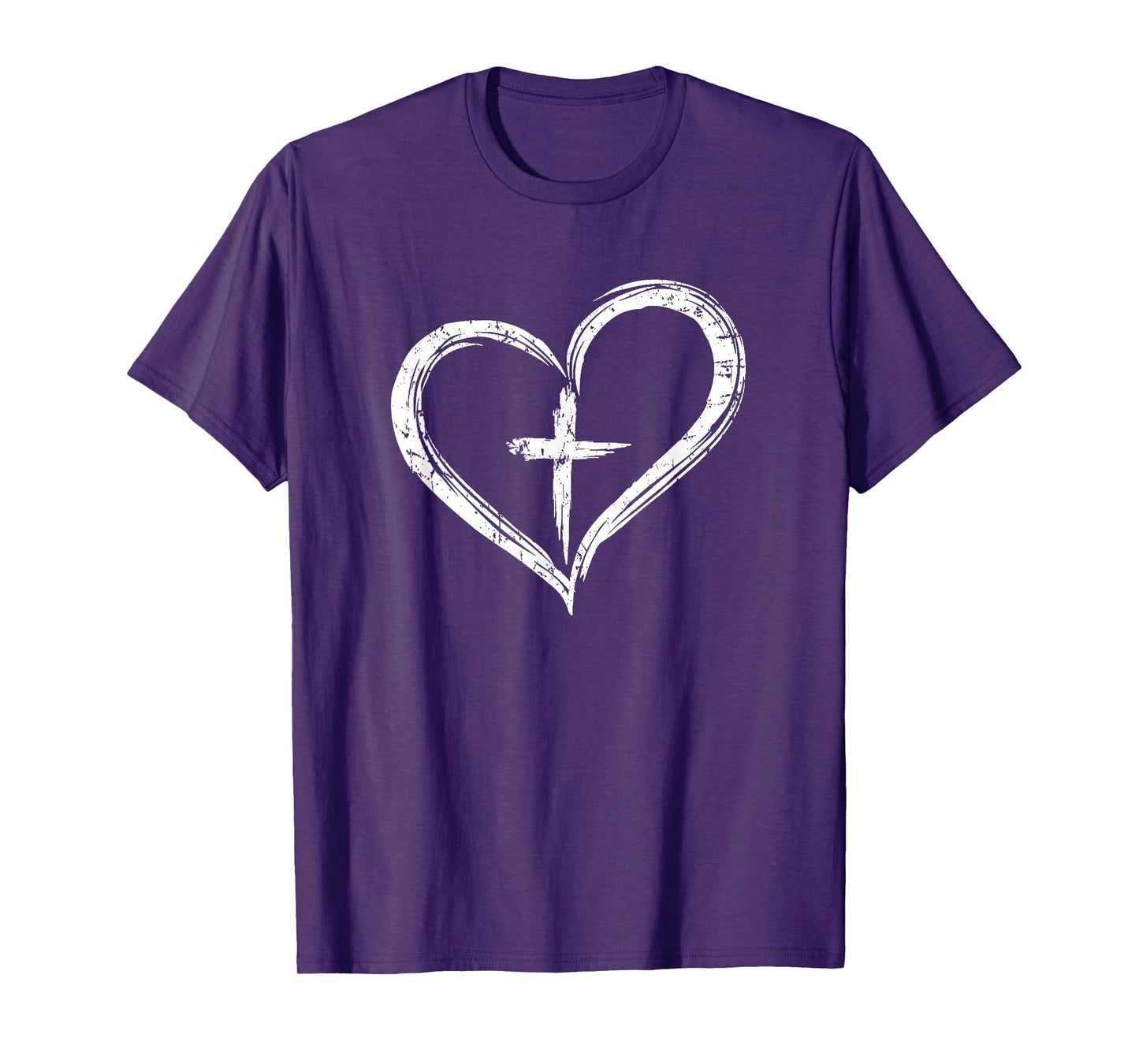 Stylish Cross In Heart Christian T-Shirt T-Shirt
