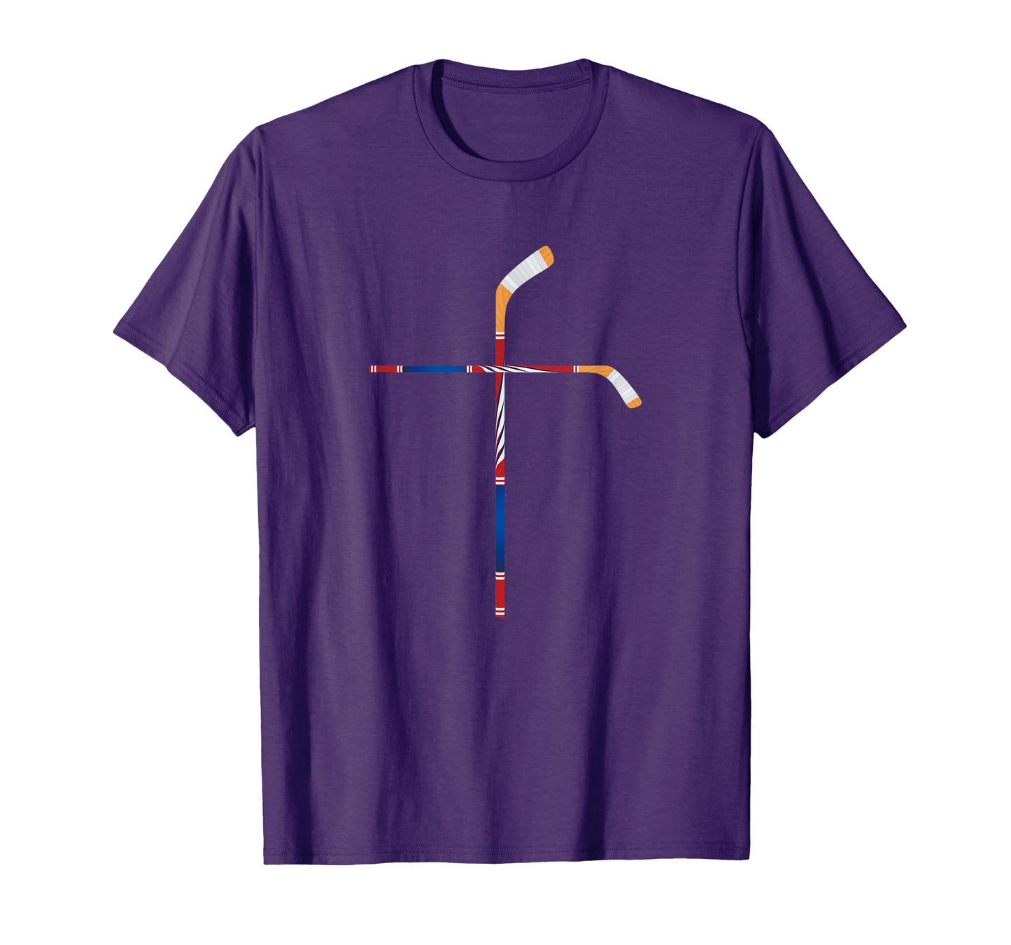 Christian Ice Hockey Sticks Cross Faith Sports T-Shirt