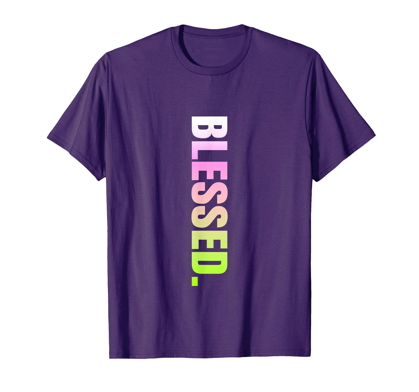 Pink and Green Blessed. Vertical Green and Pink Graphic T-Shirt