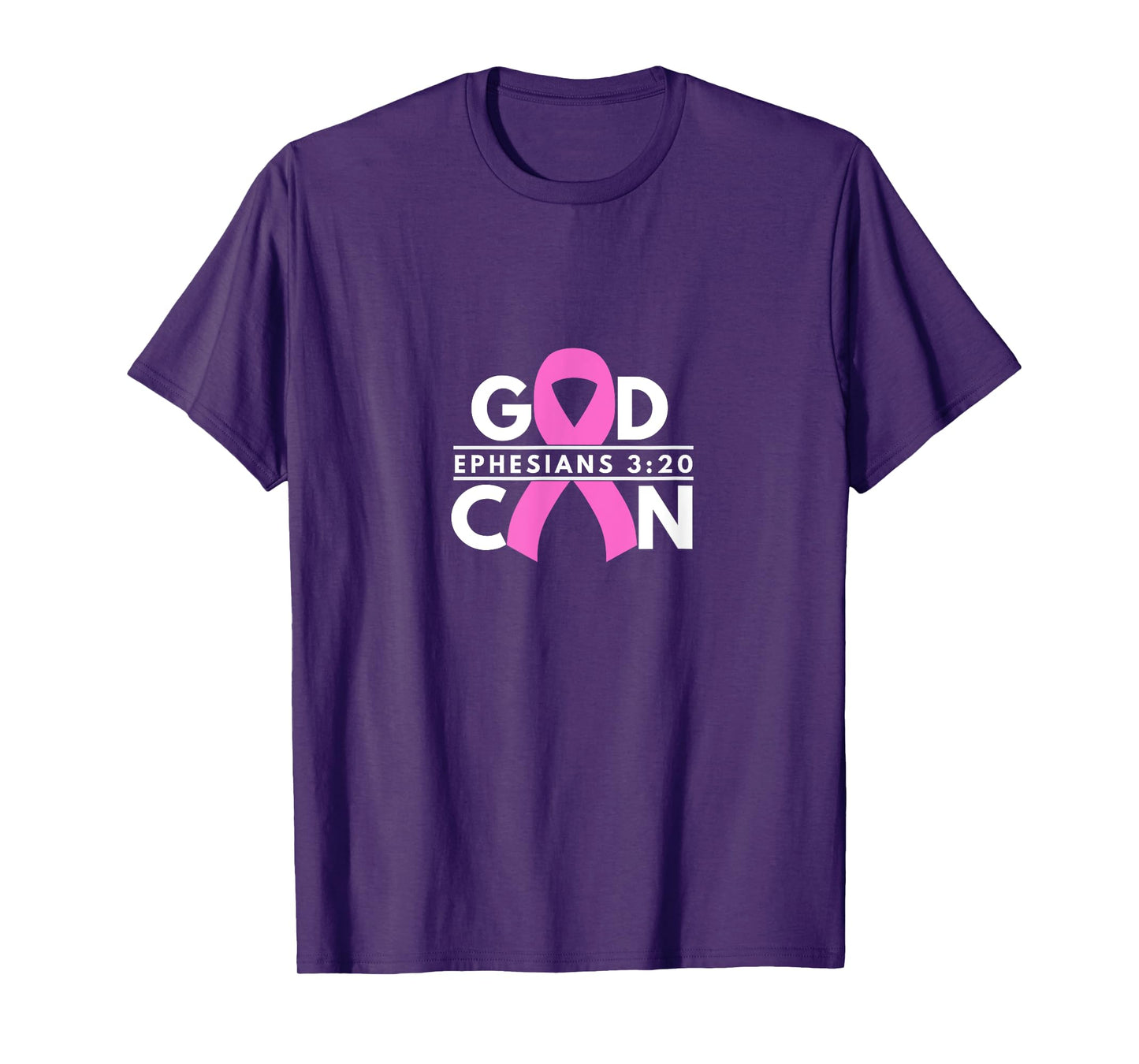 God Can Breast Cancer Ribbon Ephesians 3 20 T-Shirt