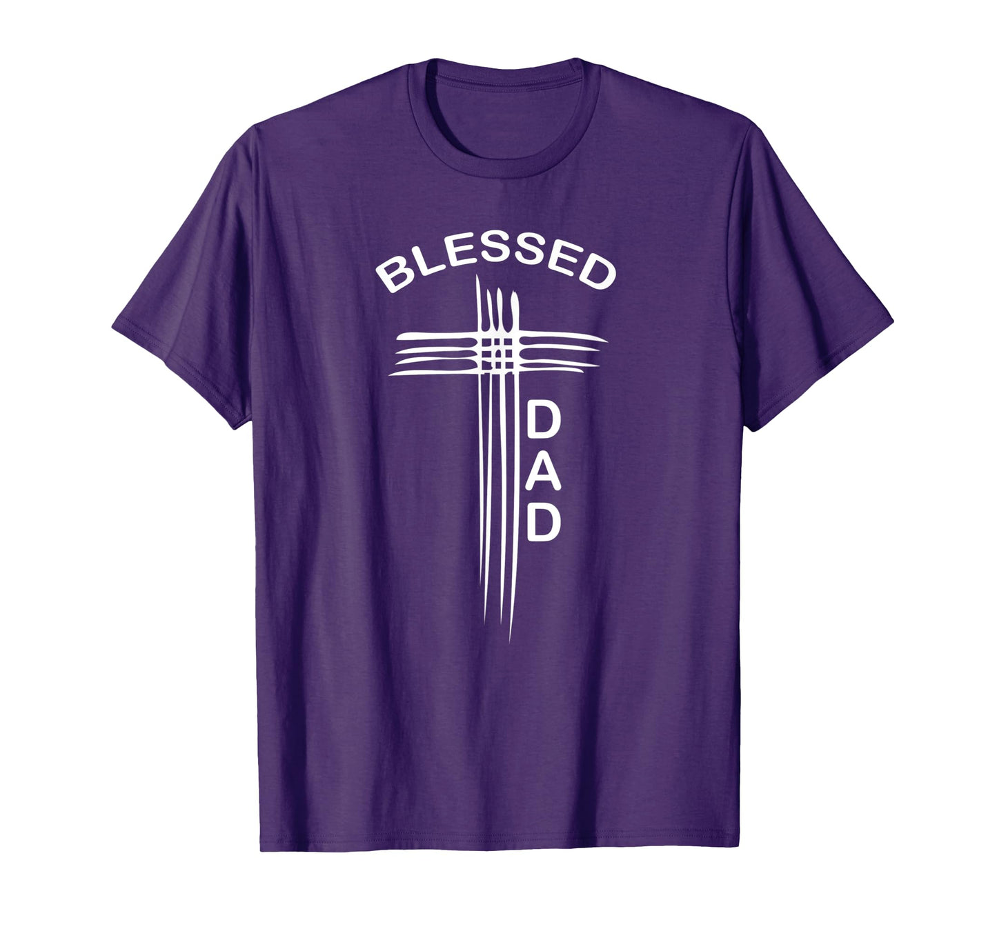 Mens Blessed Dad Christian Cross Religious T-Shirt