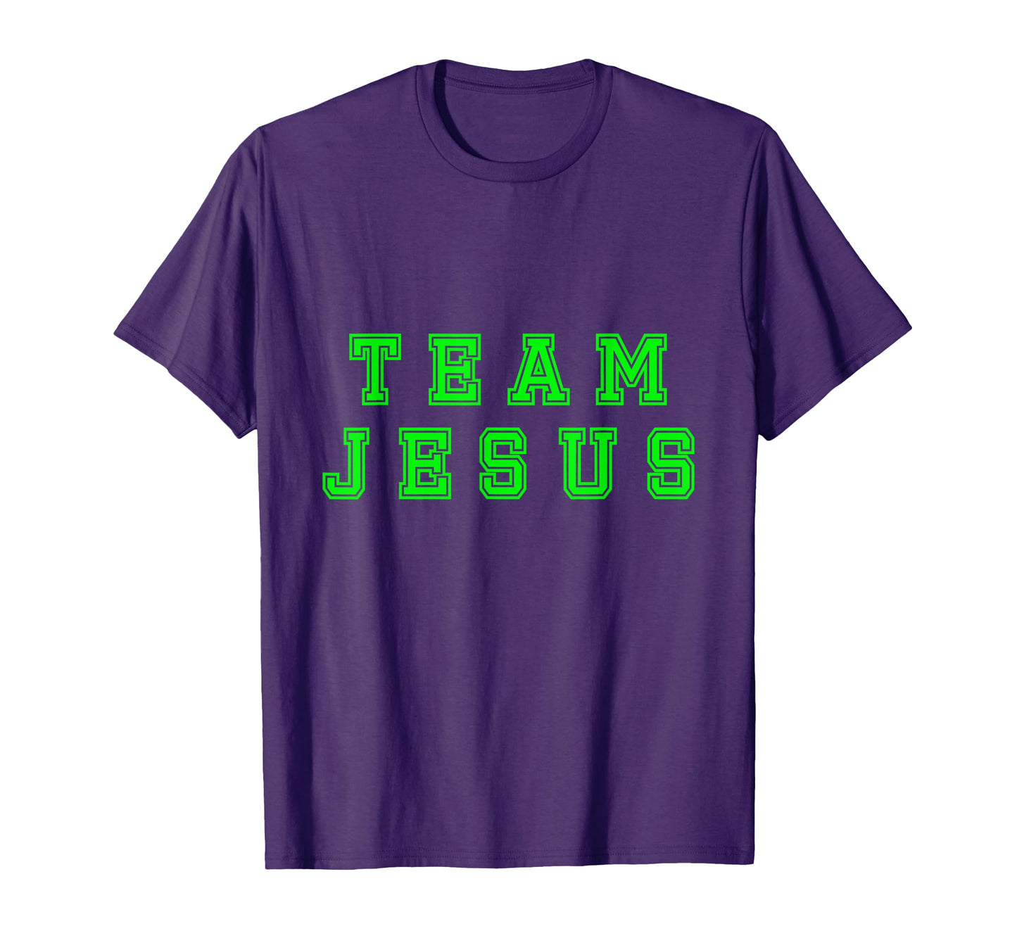 Lime green text Team Jesus Christian Athletic sports faith T-Shirt