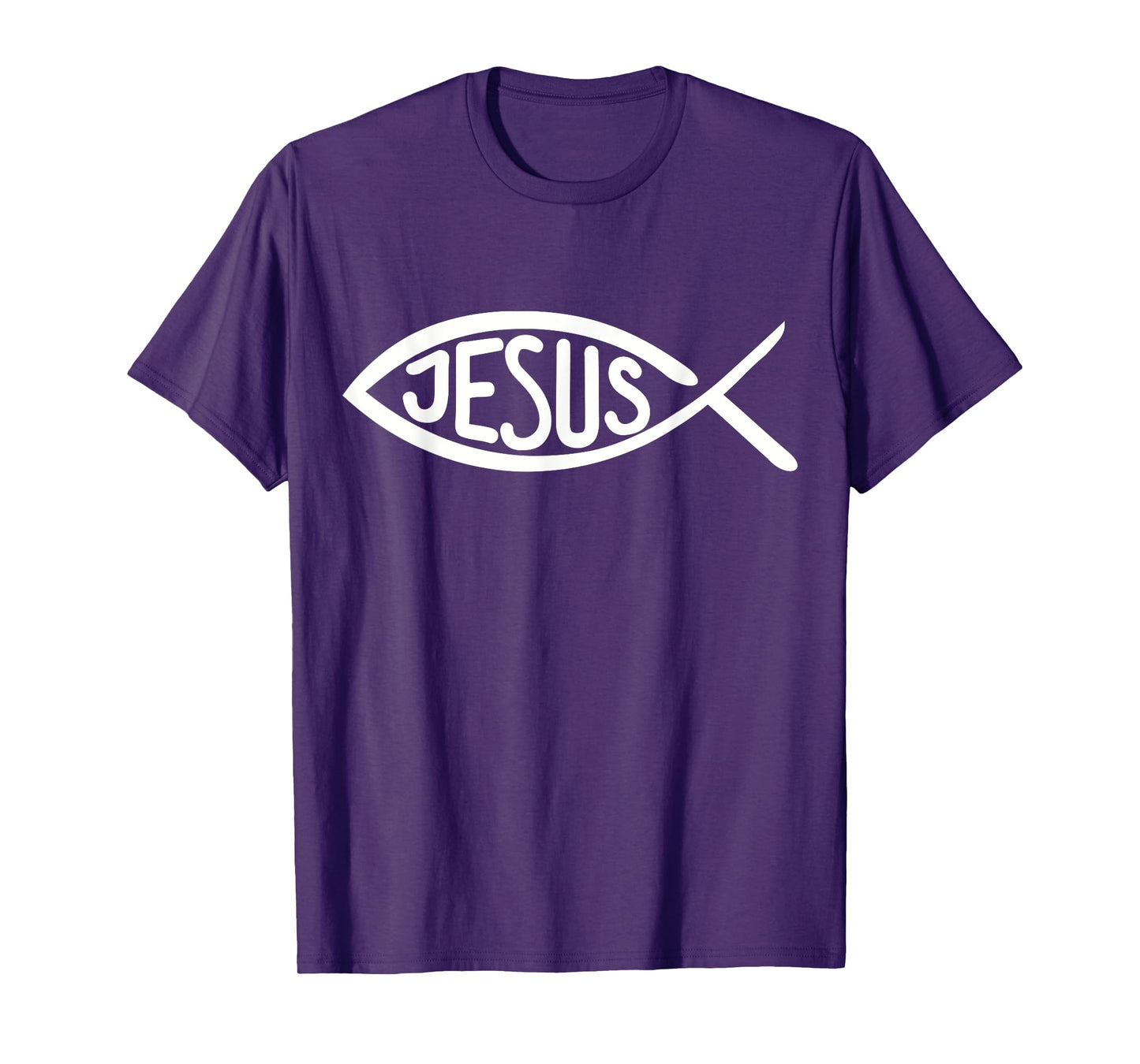 Jesus Gifts Jesus Fish T-Shirt, Kids, Unisex-Adults, Short Sleeve, Black, Small