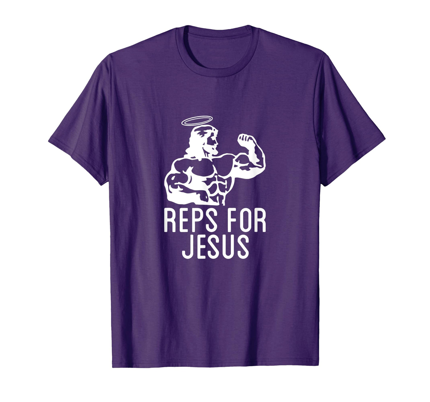 Reps For Jesus Muscular Swole Big Jesus Funny Lifting Shirt T-Shirt