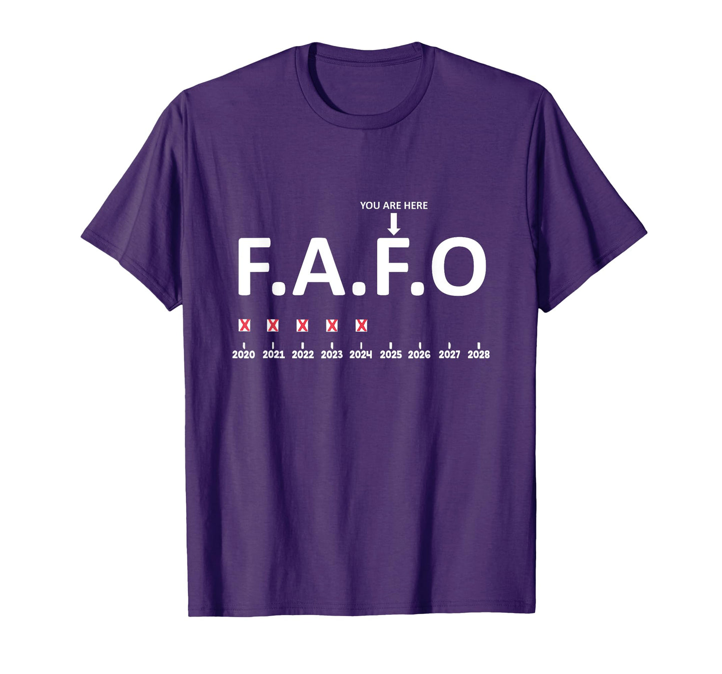 FAFO You Are Here 2020-2028 T-Shirt