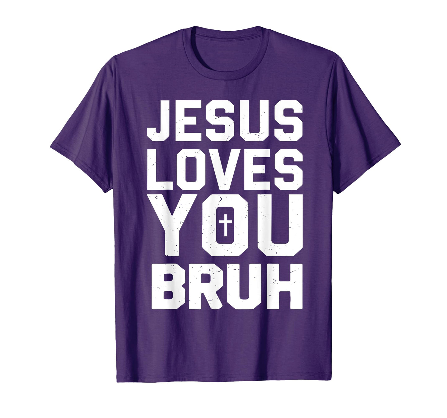 Minimalistic Jesus Love You Bruh Funny Christian Youth Boy T-Shirt