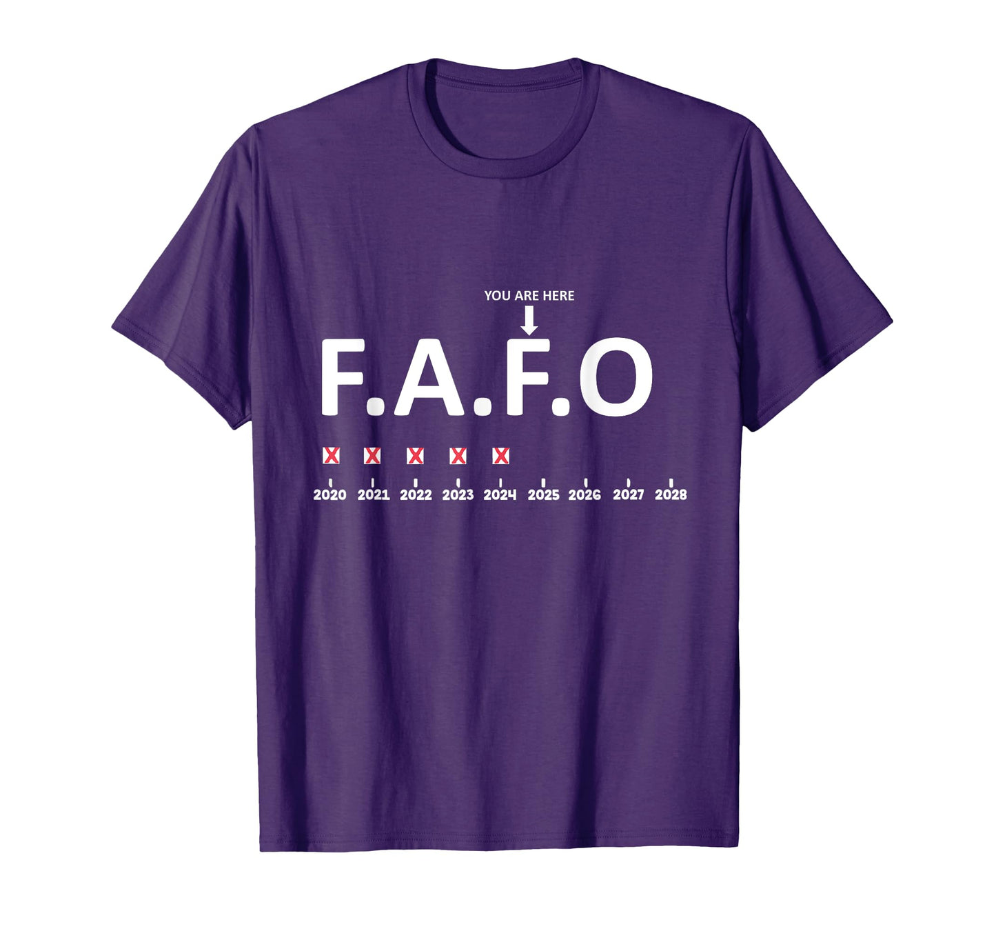 FAFO You Are Here 2020-2028 T-Shirt