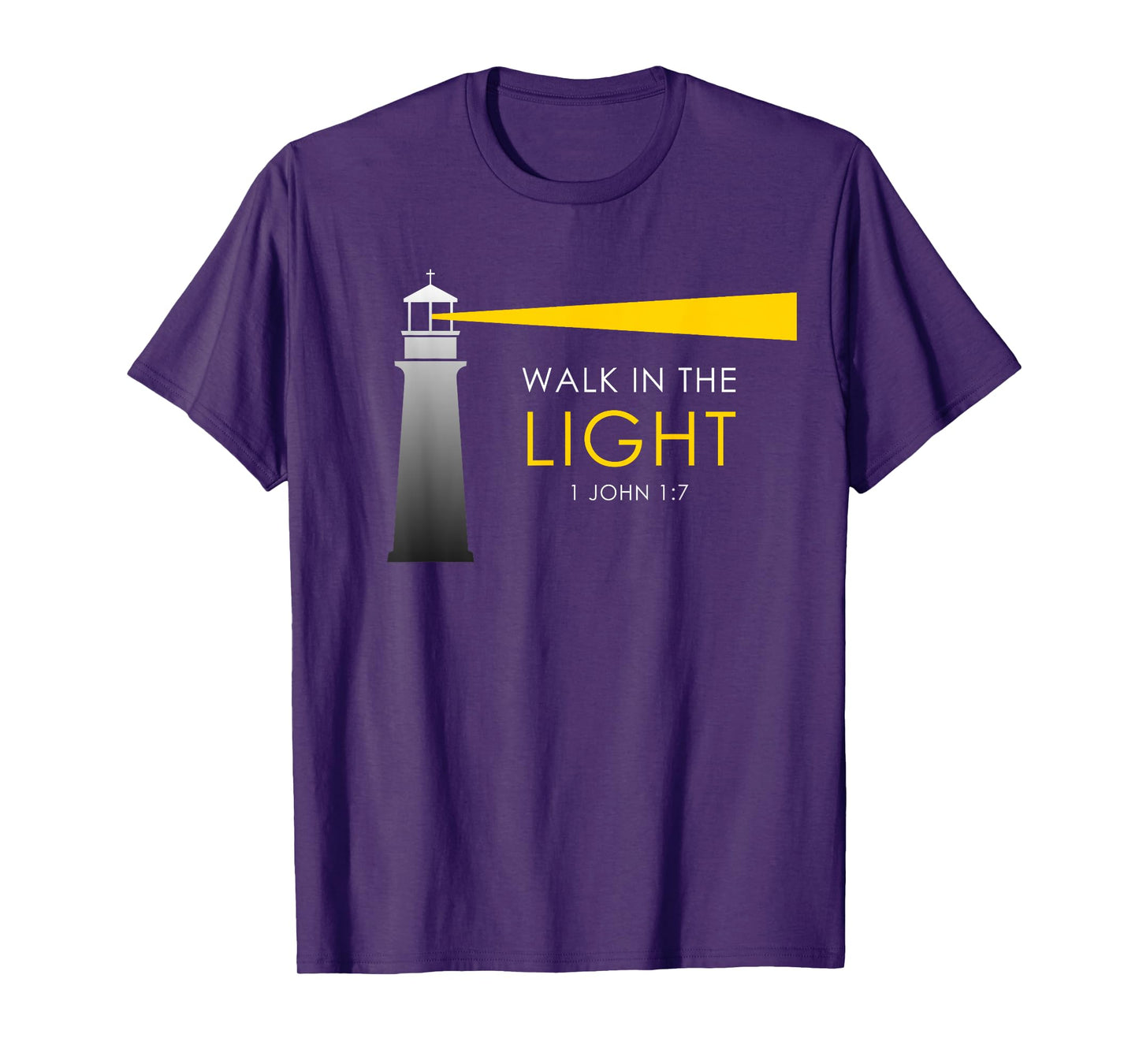 Walk in The Light – 1 John 1:7 Christian Faith Bible Verse T-Shirt