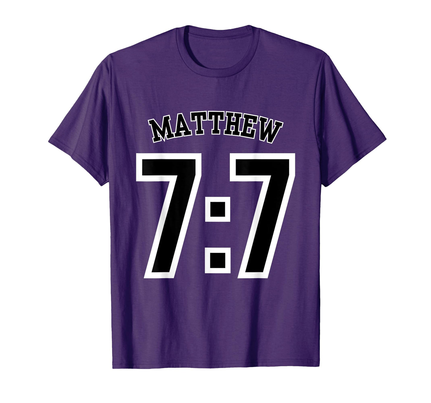 Matthew 7:7 Sports Jersey Christian Scripture Design T-Shirt