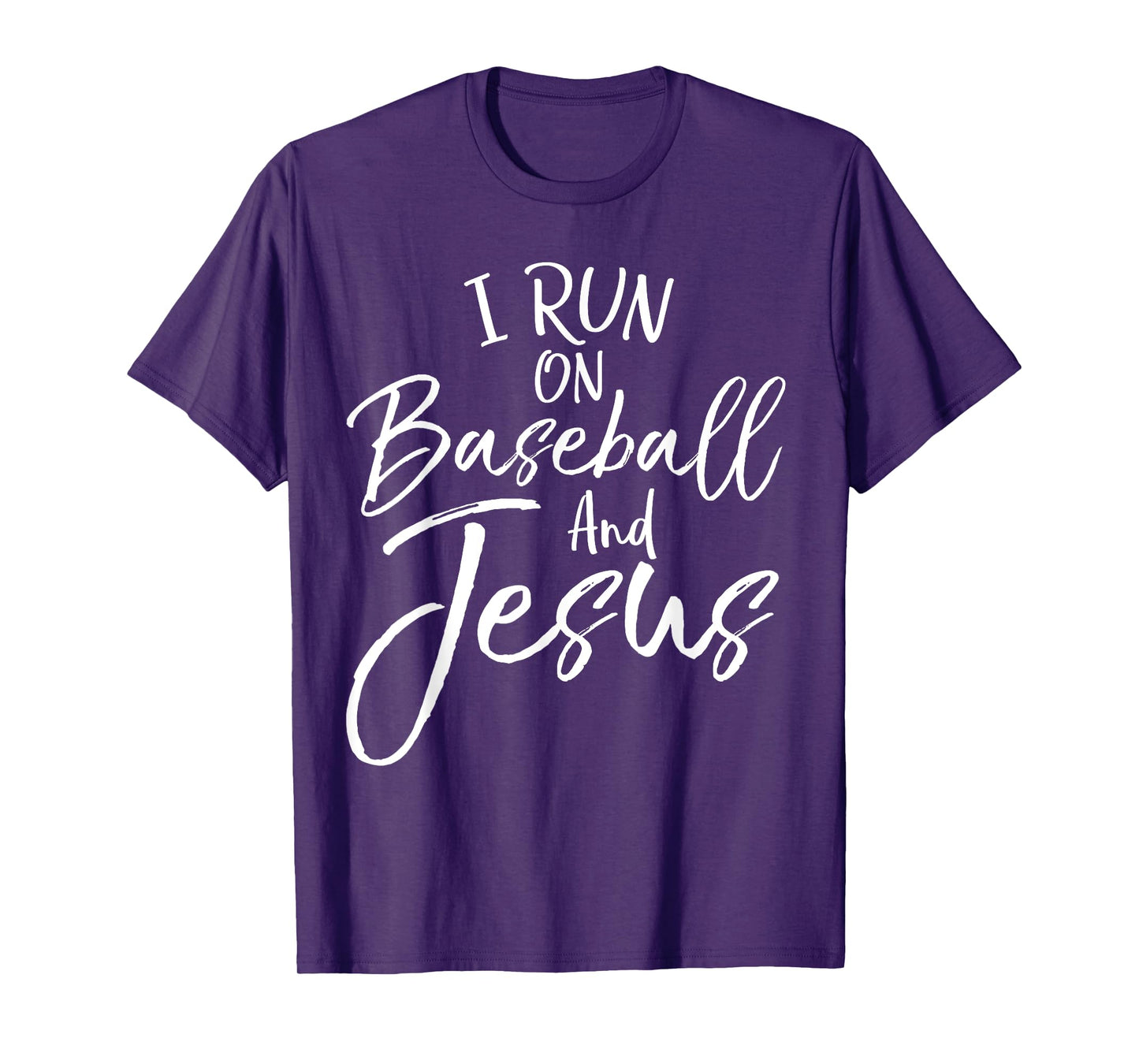 Cute Christian Baseball Gift I Run on Baseball and Jesus T-Shirt