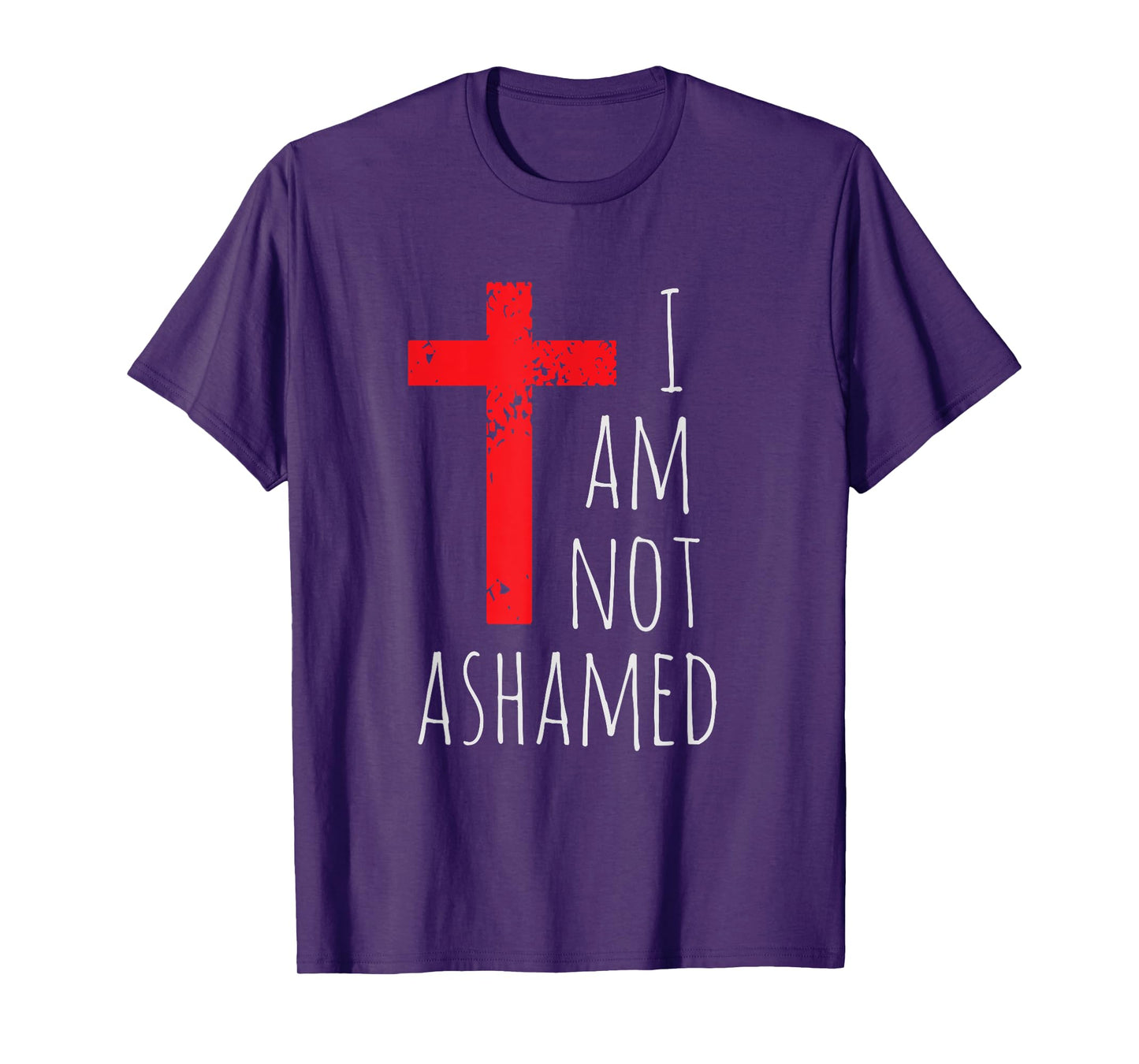 I am not ashamed - Big Red Cross - Gospel Christian Faith T-Shirt