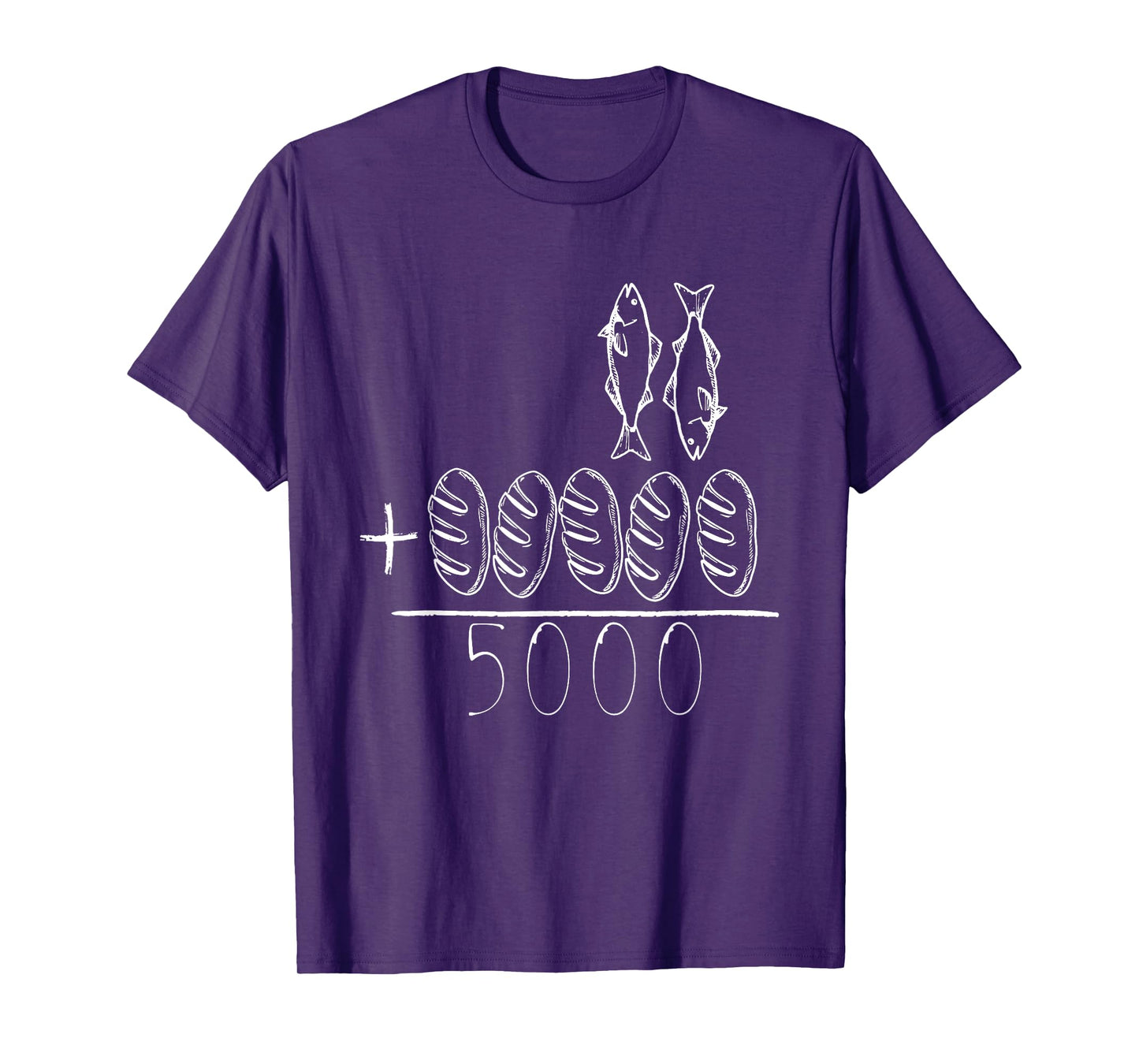 2 Fishes 5 Breads Jesus Feeds The 5000 Christian Bible Verses T-Shirt