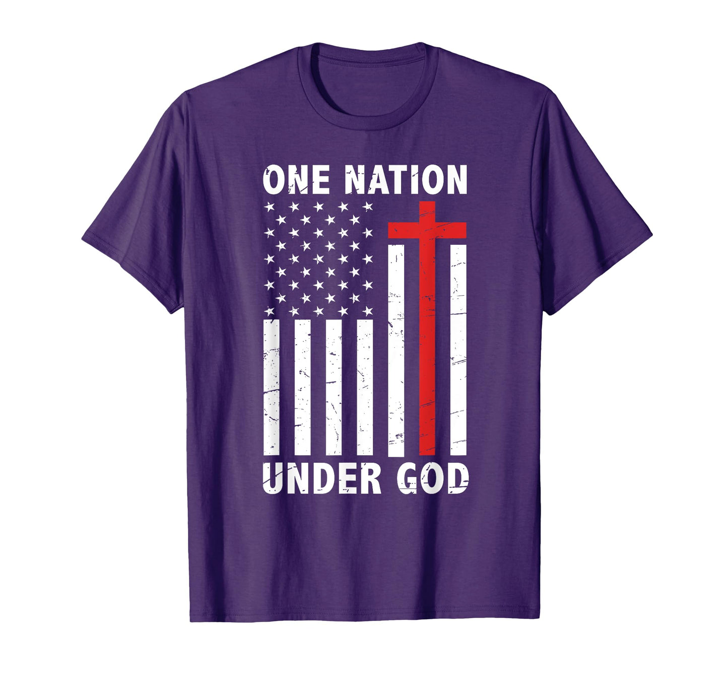 One Nation Under God Flag 4th Of July Patriotic Christian T-Shirt