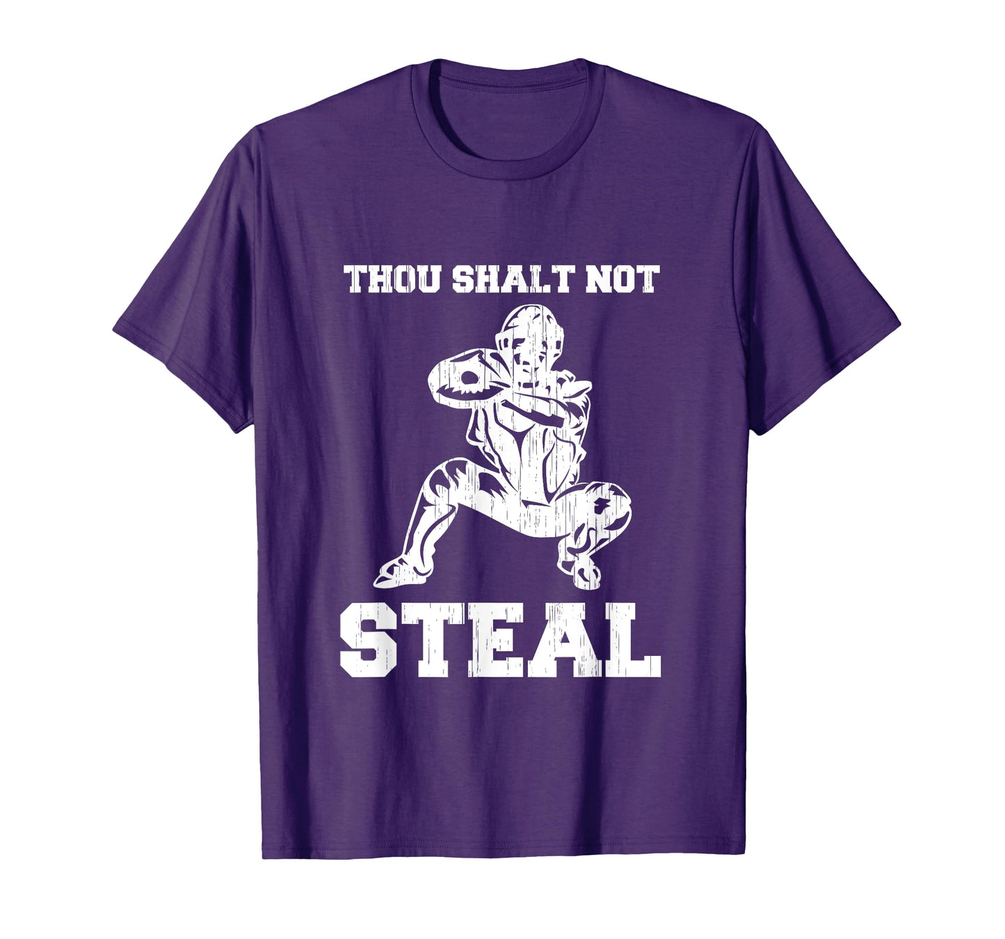 Thou Shalt Not Steal Baseball Shirt Funny Christian Catcher T-Shirt