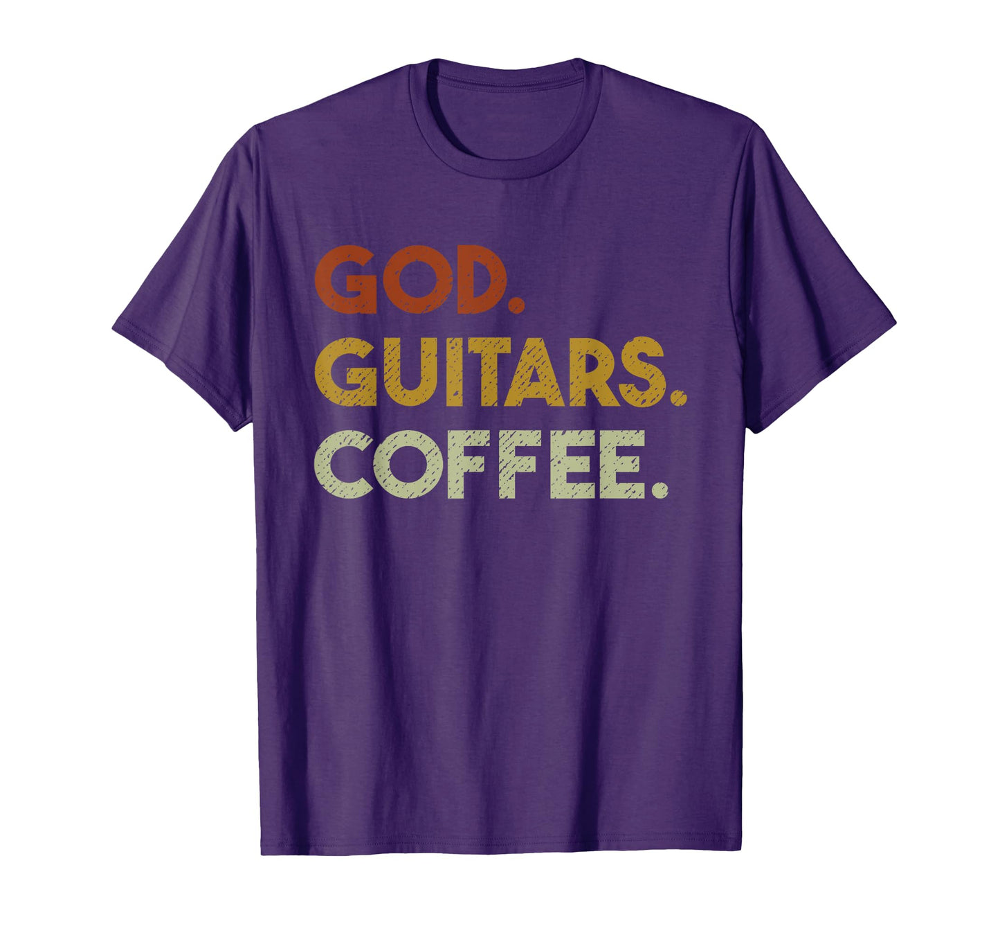 God Guitars Coffee - Christian Men Guitar Worship T-Shirt