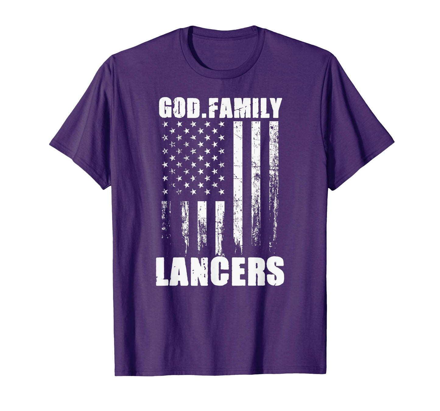 Lakewood Lancers God. Family. Vintage USA Flag T-Shirt