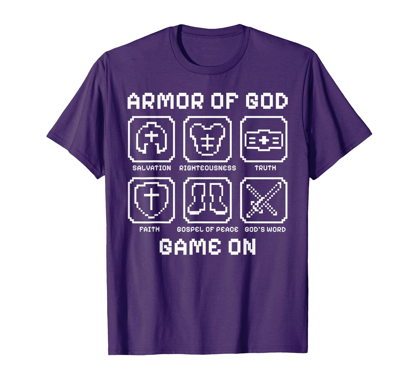 Armor of God Pixel Faith Christian Video Game Gamers Youth T-Shirt