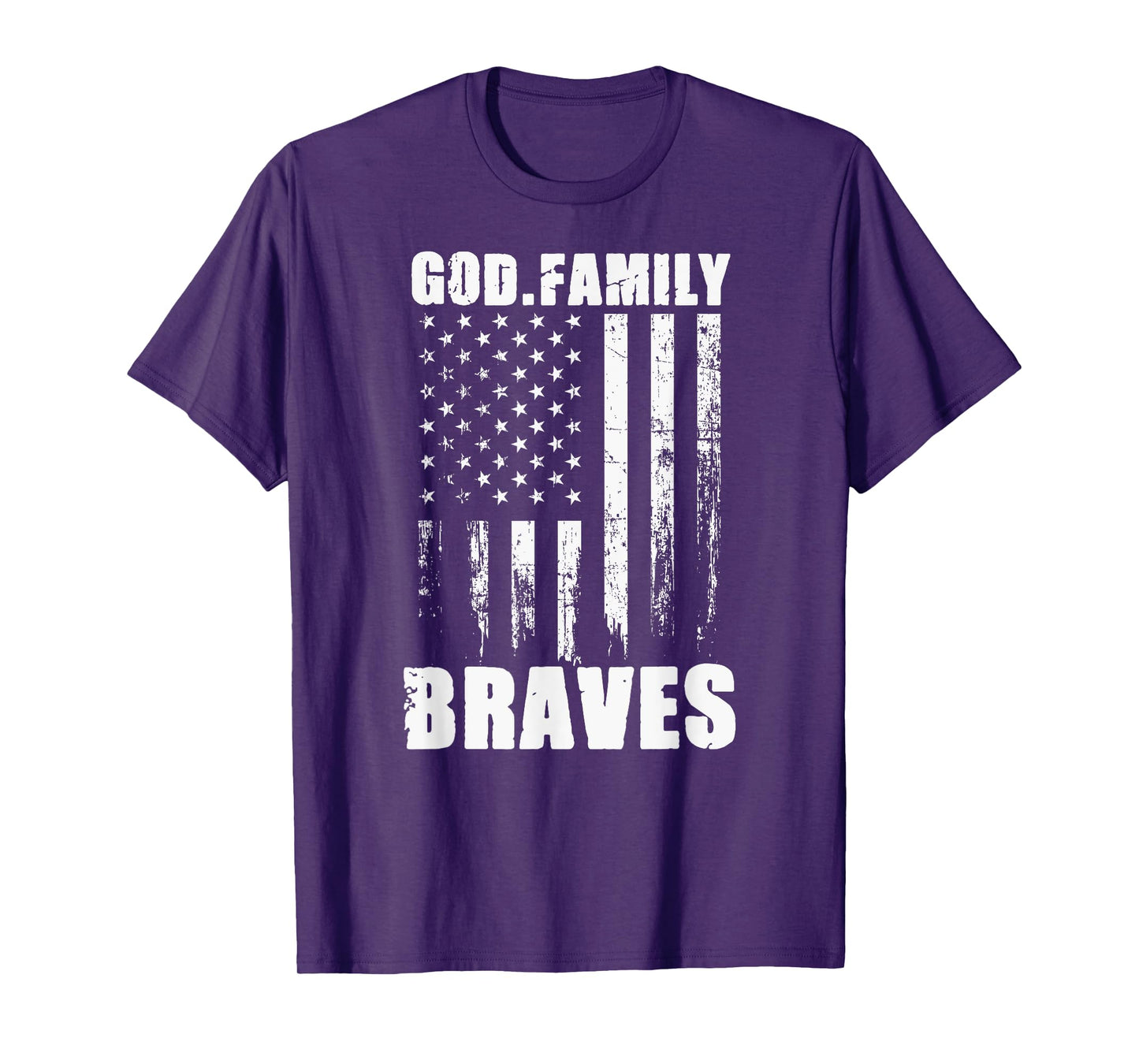 Walton Braves God. Family. Vintage USA Flag T-Shirt