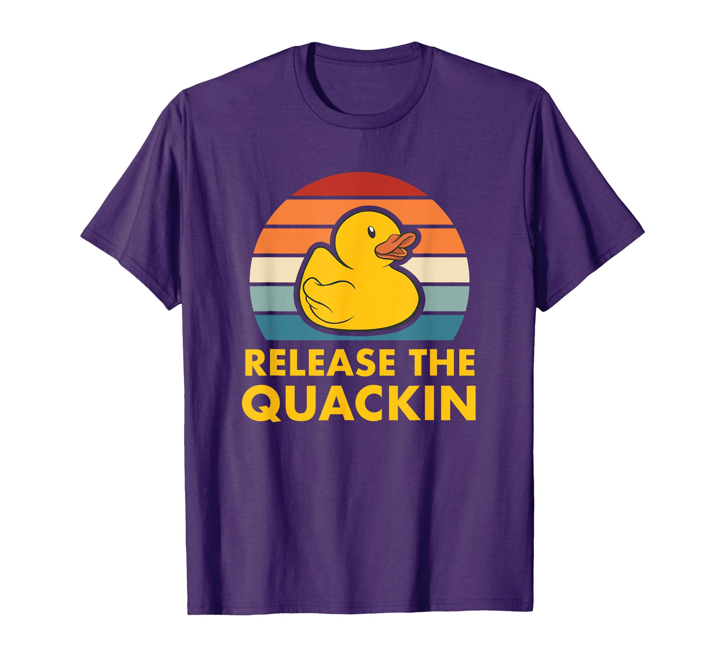 Release The Quackin Quote Rubber Duck Duckling Accessories T-Shirt, Small, Black