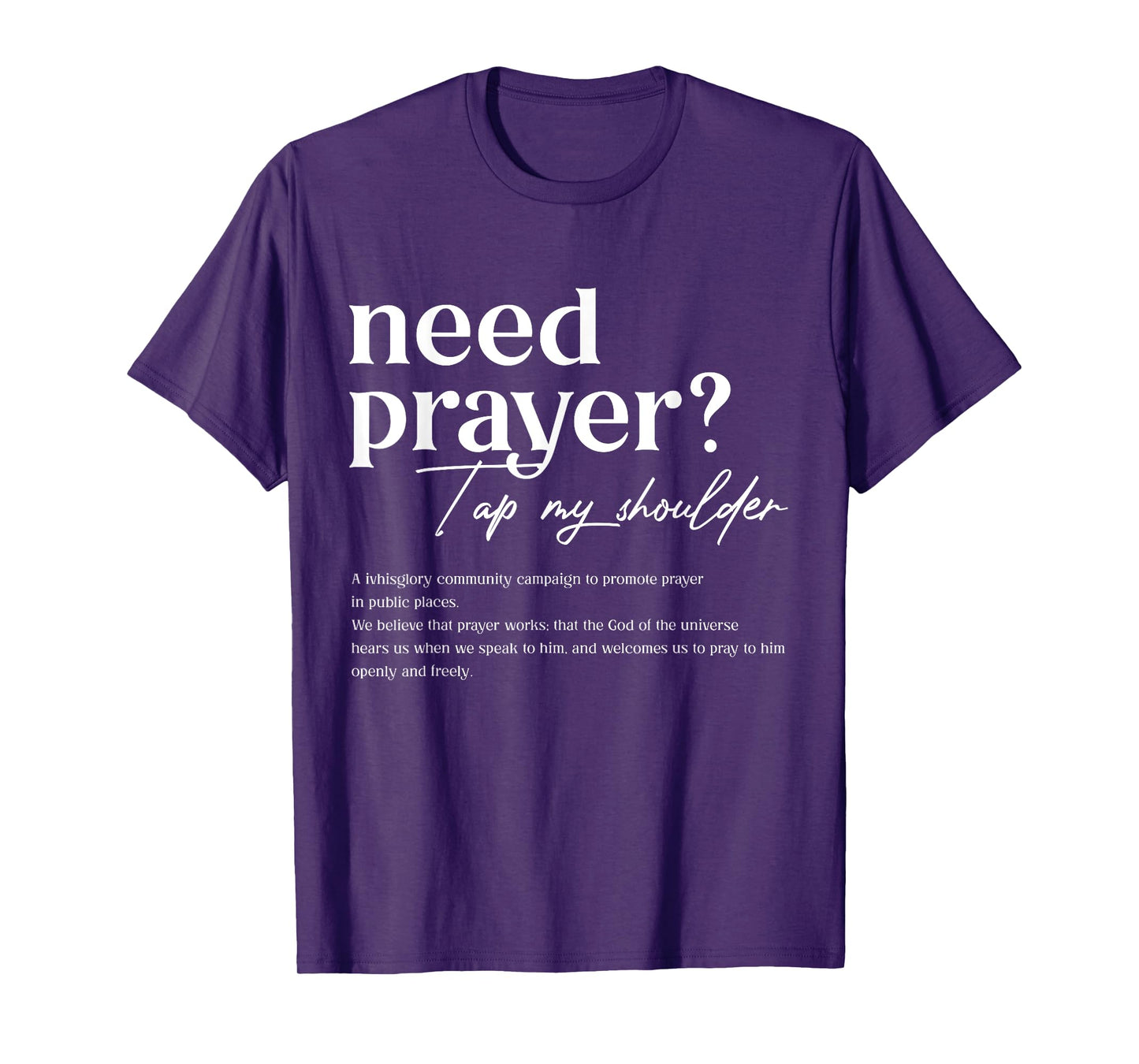Need Prayer Tap My Shoulder Christian Jesus God Religious T-Shirt