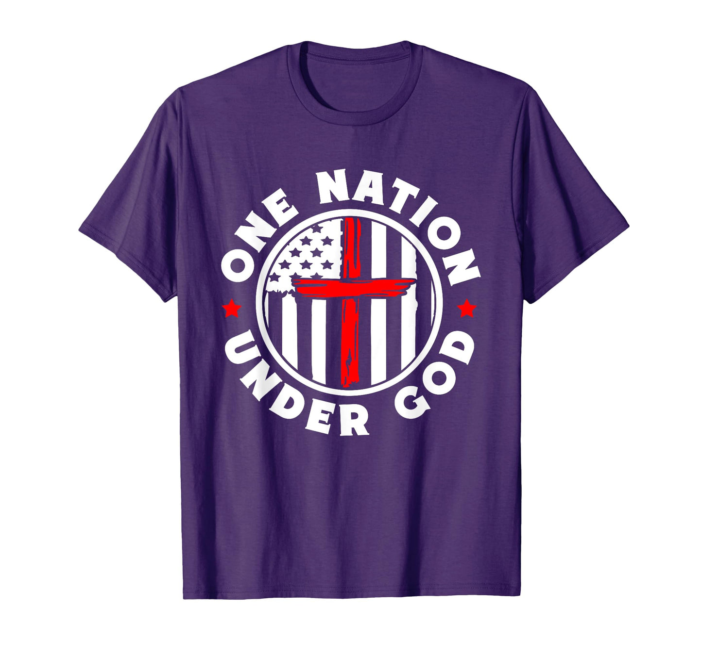 One Nation Under God Jesus Blessed American Flag T-Shirt