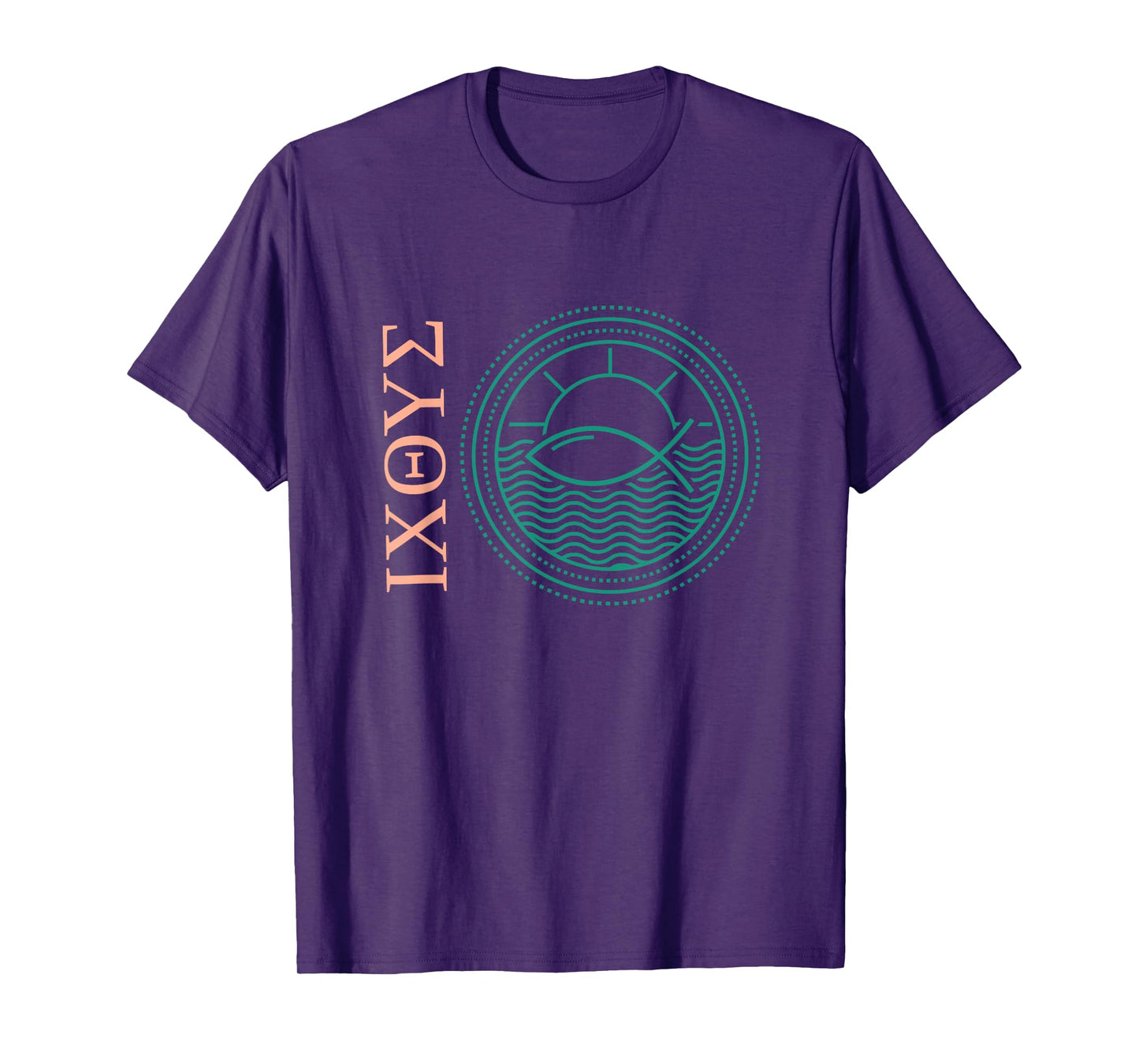 Ixoye Ichthys Ichthus Greek Fish Jesus Christ Son God Savior T-Shirt