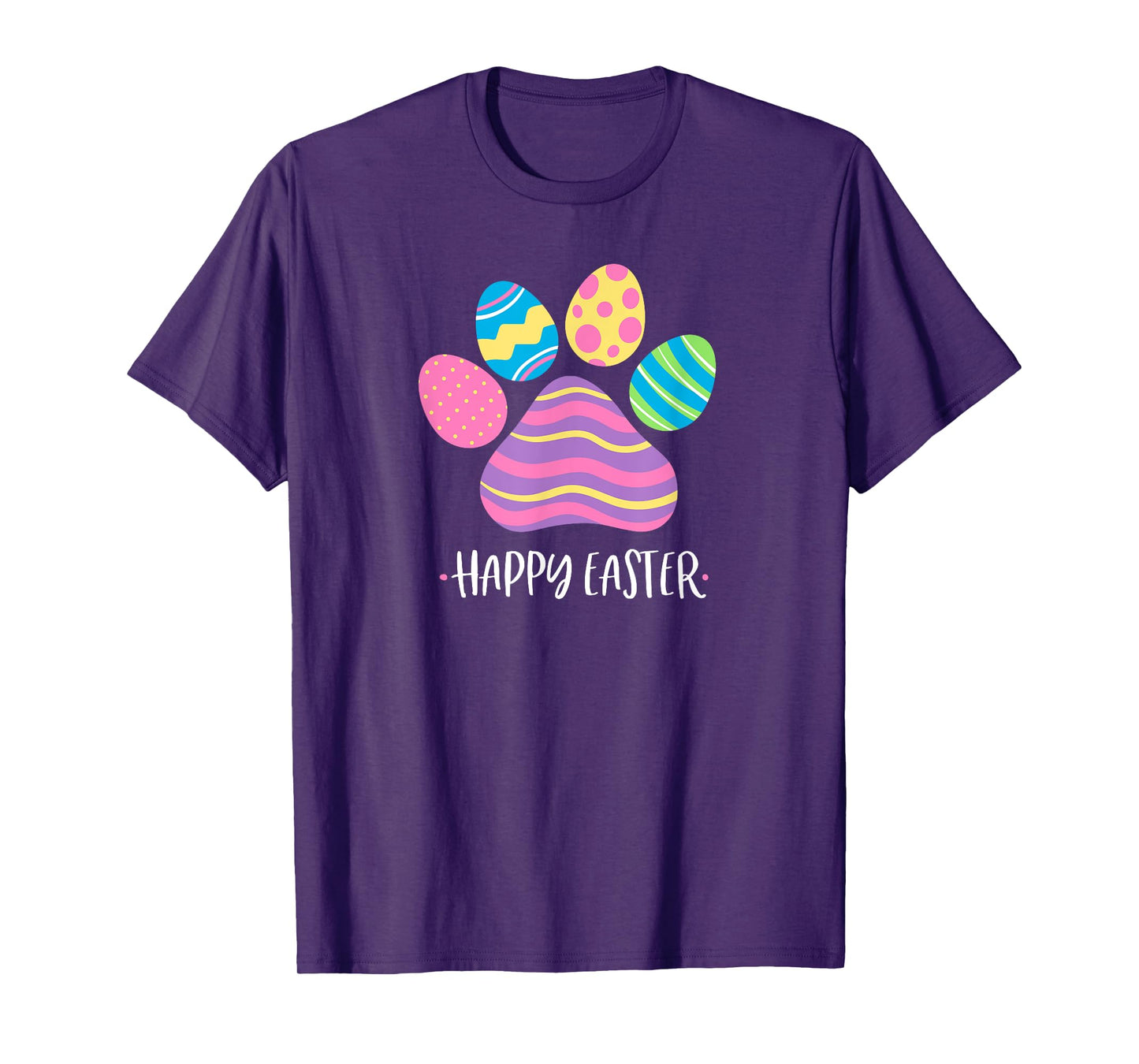 Cute Dog Paw Easter Design with Colorful Eggs for Dog Lover T-Shirt