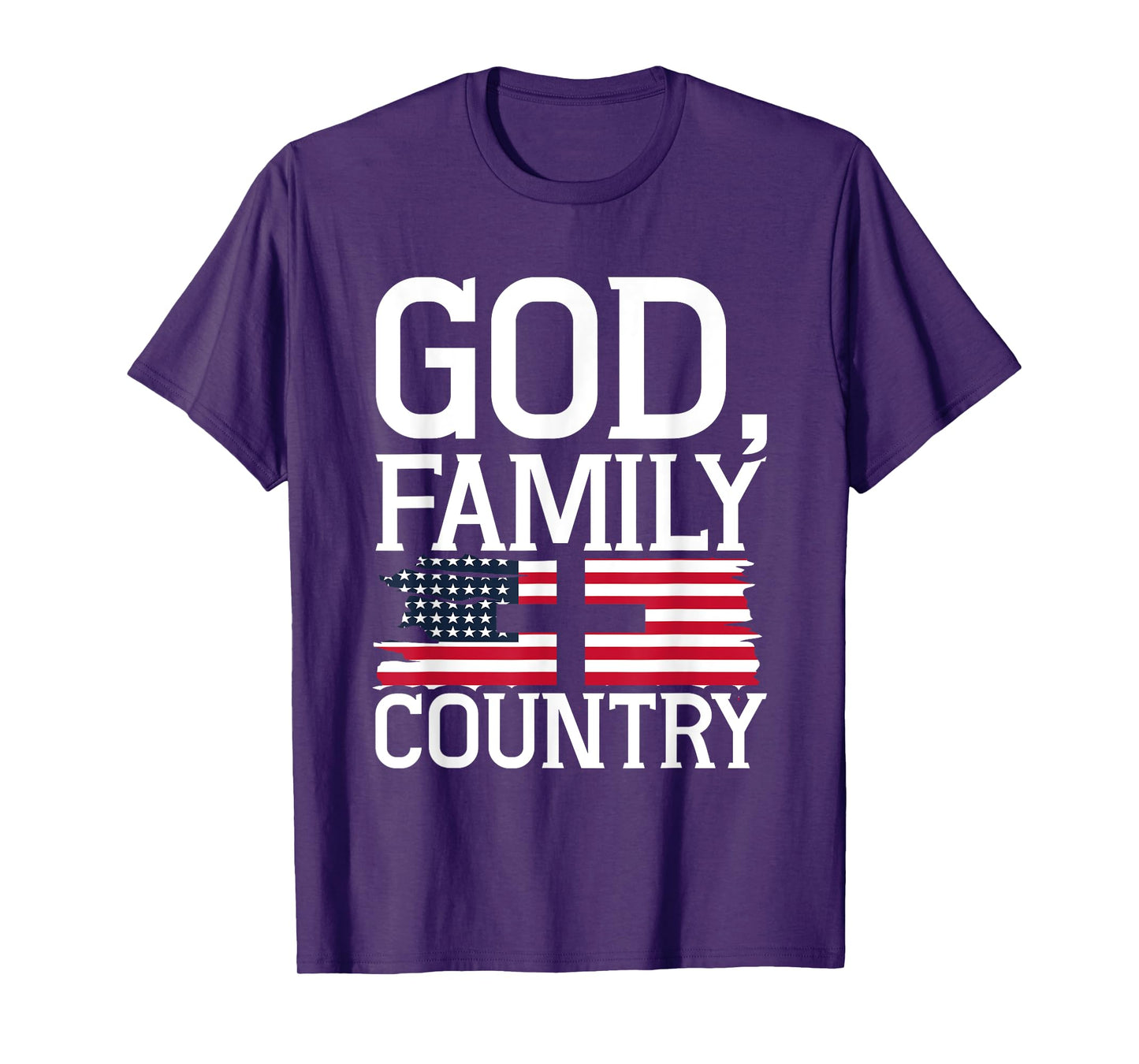 God Family Country US Flag Christian American Prayer T-Shirt