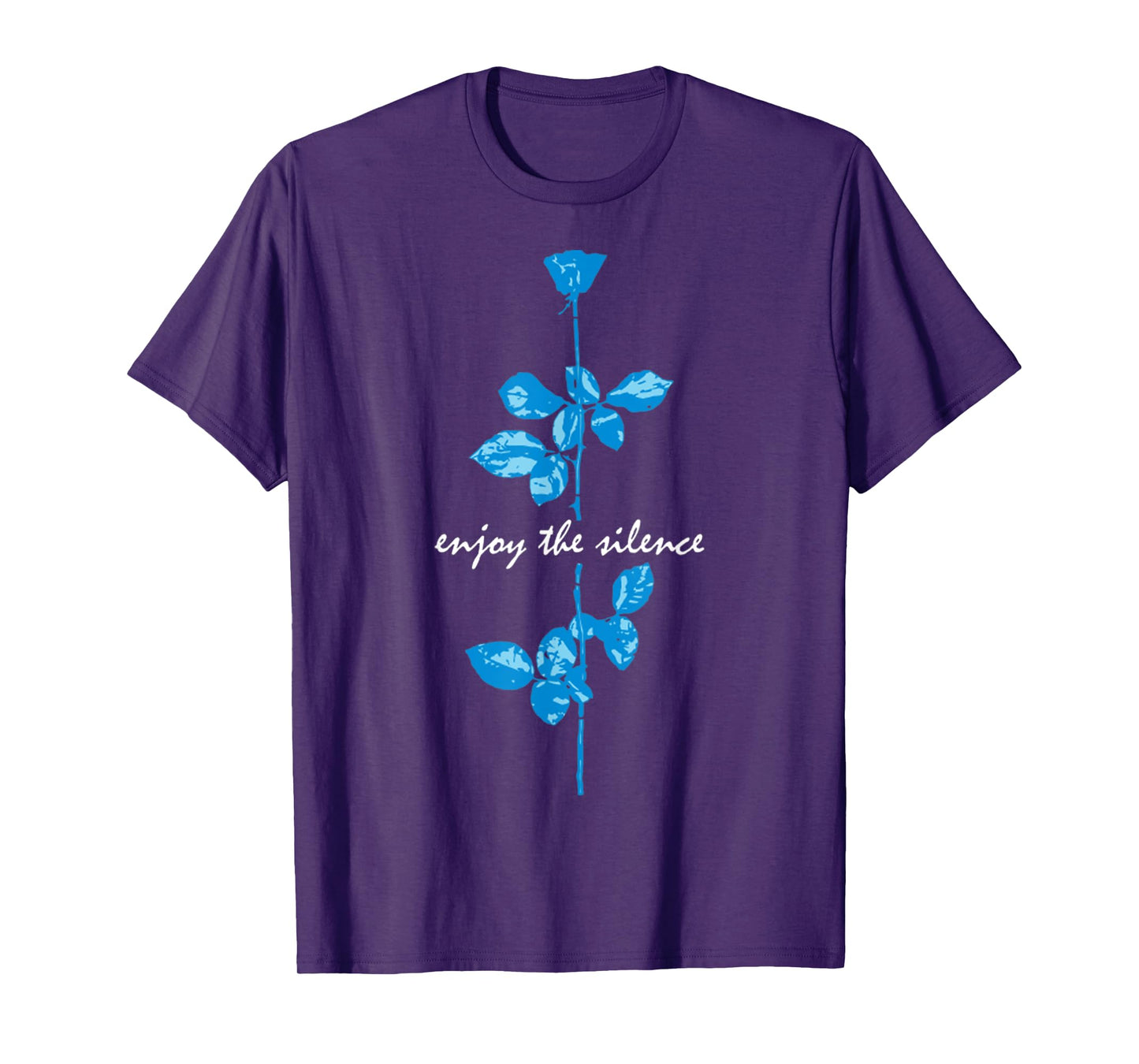 Basic Chilling Funny Quote Enjoy The Silence Retro Blue Rose T-Shirt