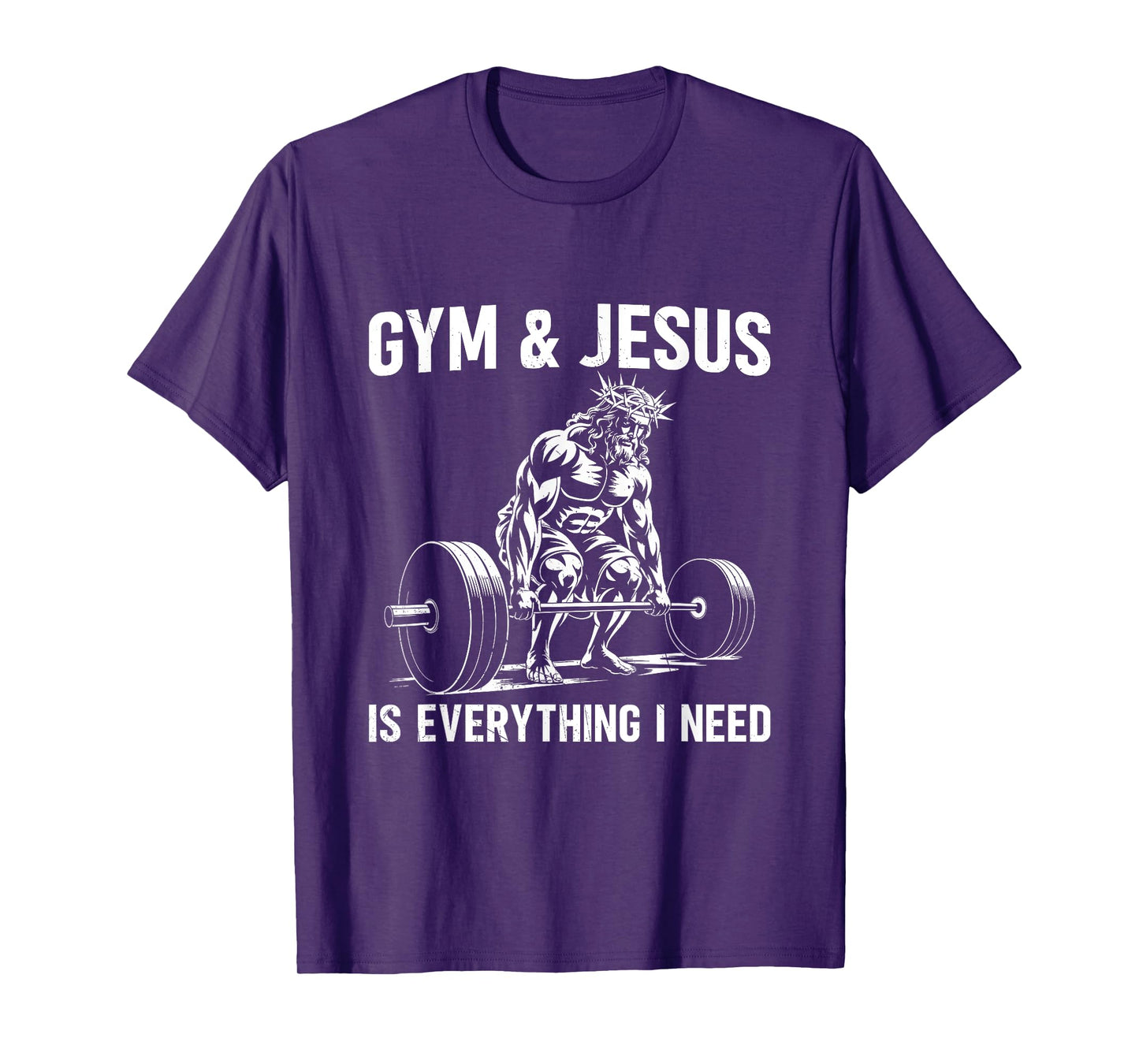 Gym and Jesus Christian Weight Lifting T-Shirt