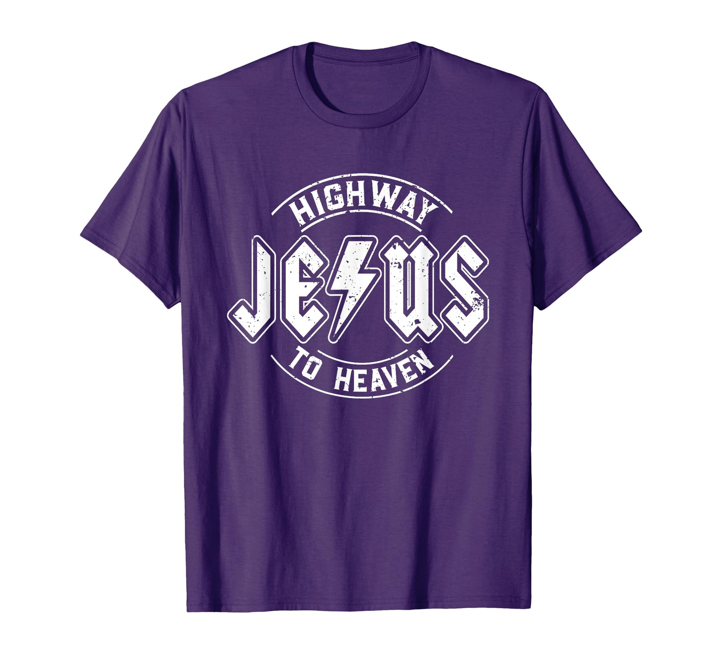 Retro Rock Style Christian Faith Highway to Heaven Jesus T-Shirt