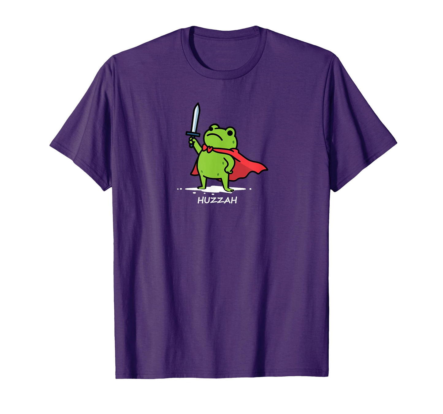 Retro Huzzah Frog Knight Funny Sword Meme Quote Men Women T-Shirt