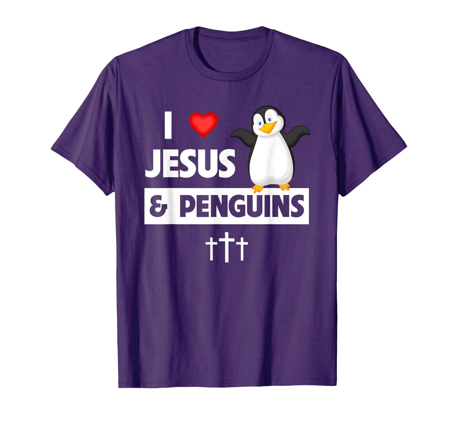 I Love Jesus and Penguins Christian Flightless Bird Bible T-Shirt