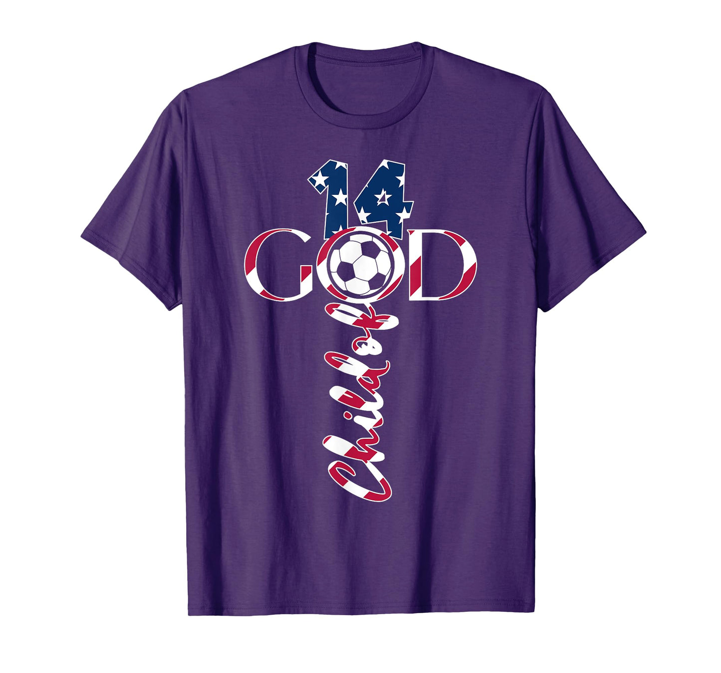 JESUS 14 YEARS CHILD OF GOD SOCCER 14TH BIRTHDAY T-Shirt