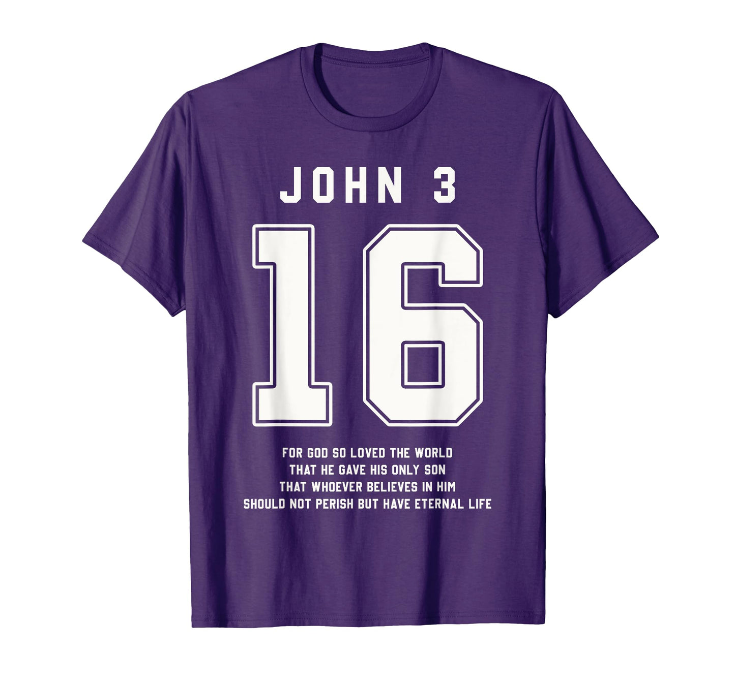 John 3:16 Bible Verse Team Sports Jersey Christian T-Shirt