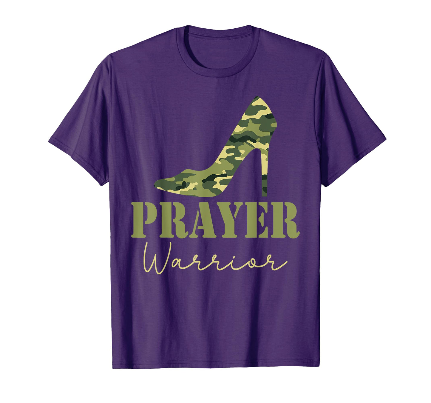 Prayer Warrior Camo Heels Faith God Jesus Christian T-Shirt