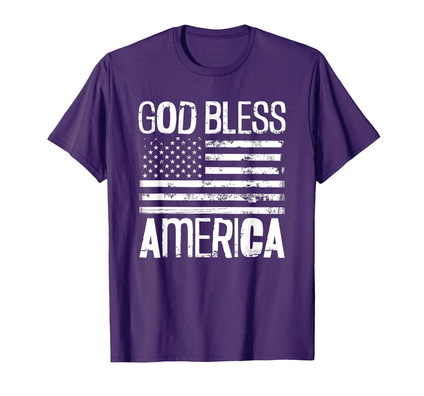 God Bless America Vintage American Flag Art Distressed Style T-Shirt