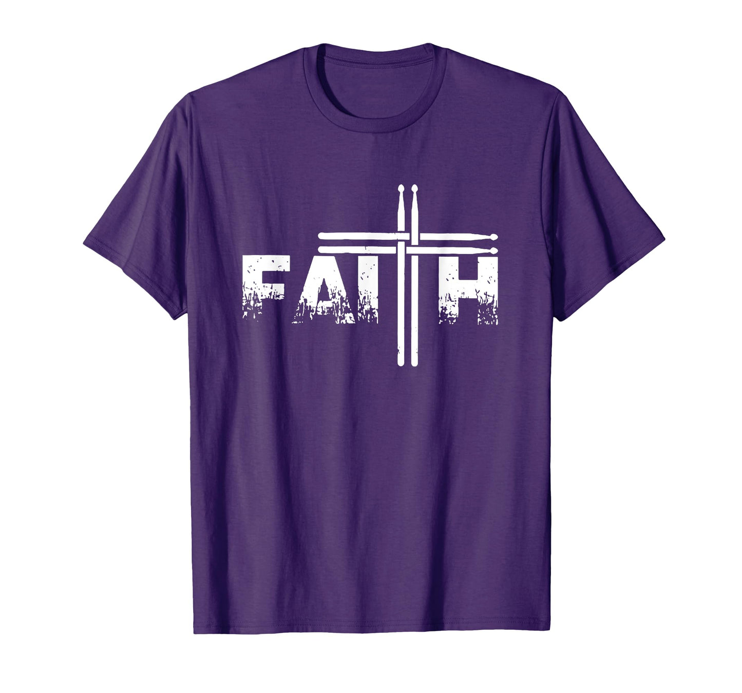 Faith Drum Stick Cross Christian God Jesus Fun Drummer T-Shirt