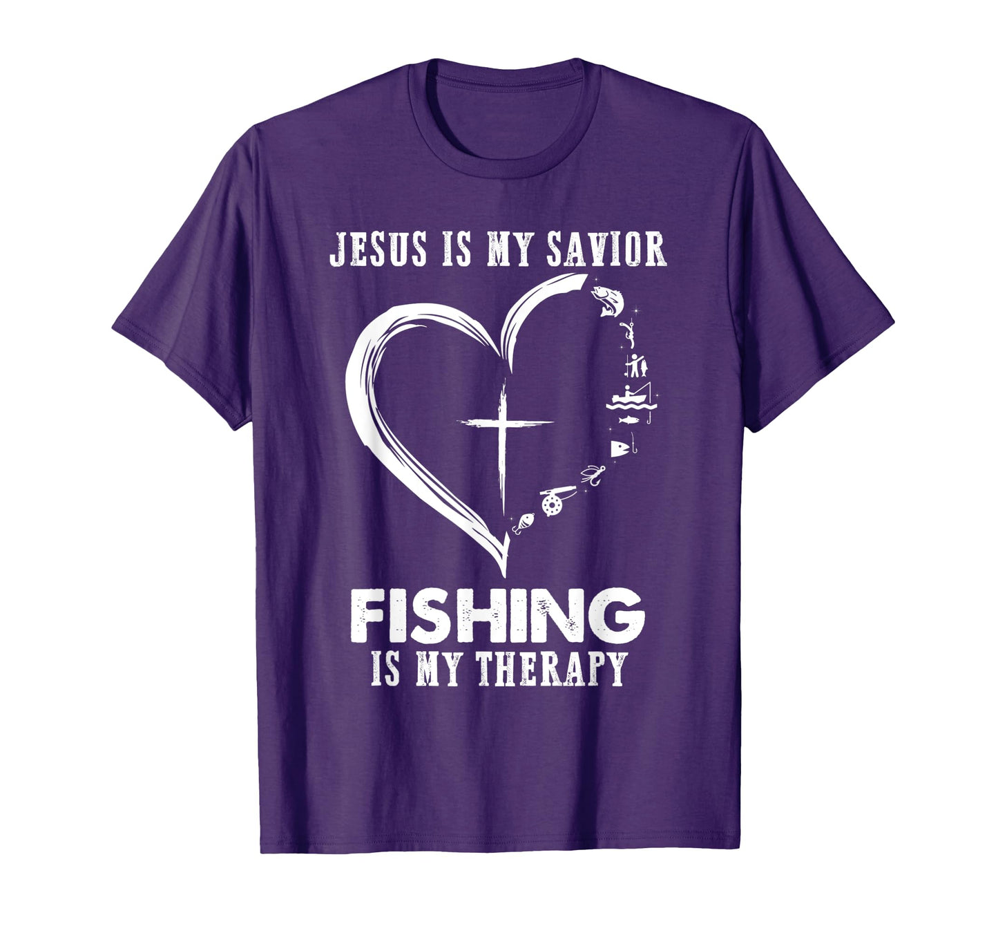 Jesus is my savior fishing is my therapy Funny Fisherman T-Shirt