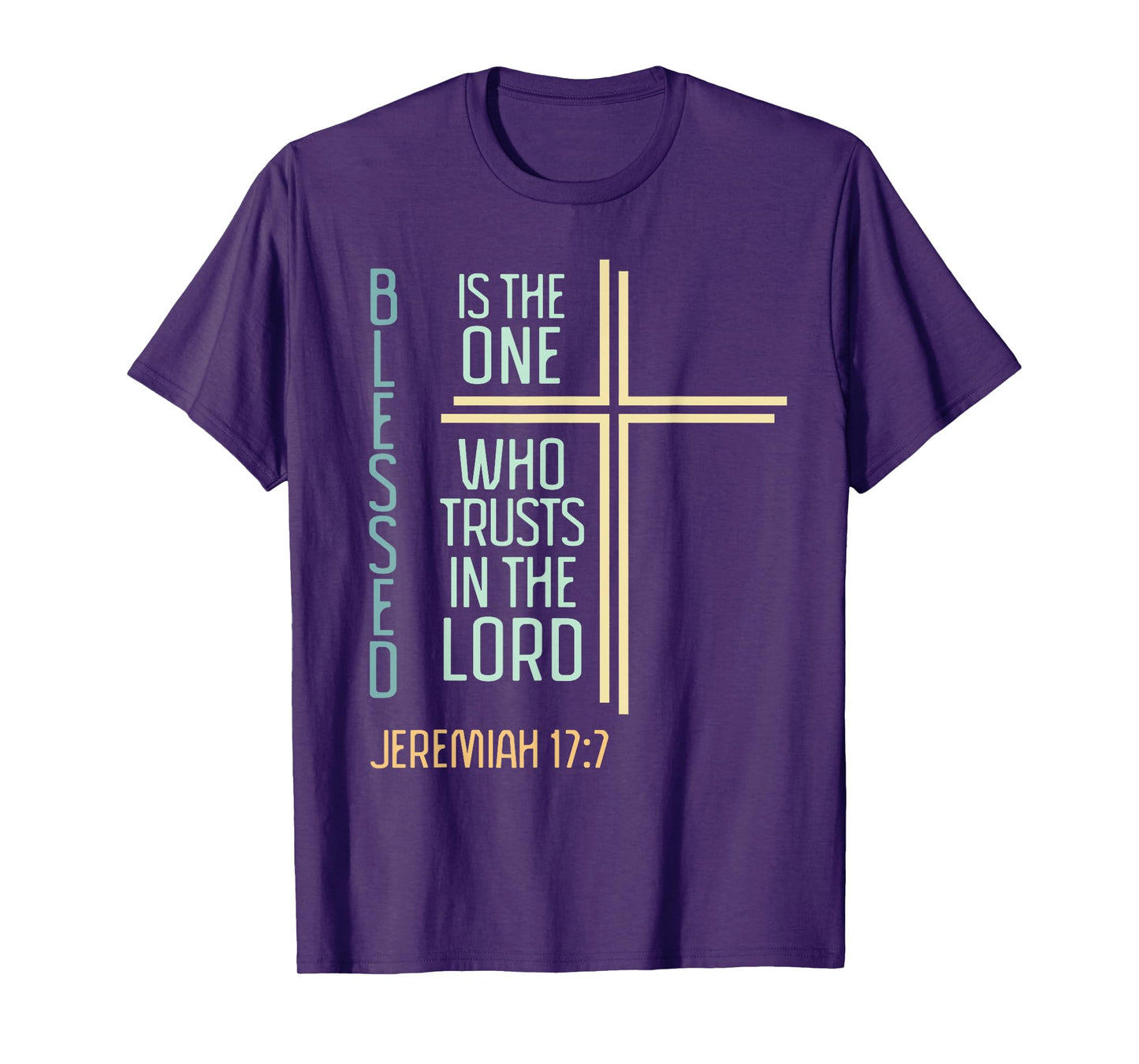 Christian Bible Verse Blessed Jeremiah Retro Cross Women T-Shirt