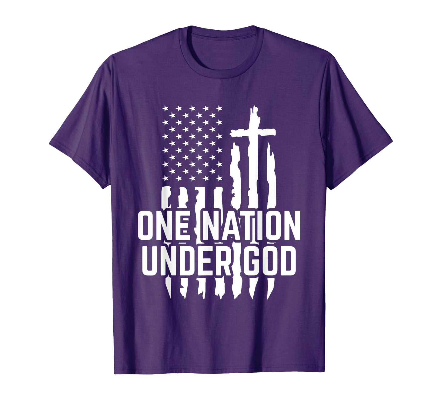 One Nation Under God Jesus Blessed American Flag T-Shirt