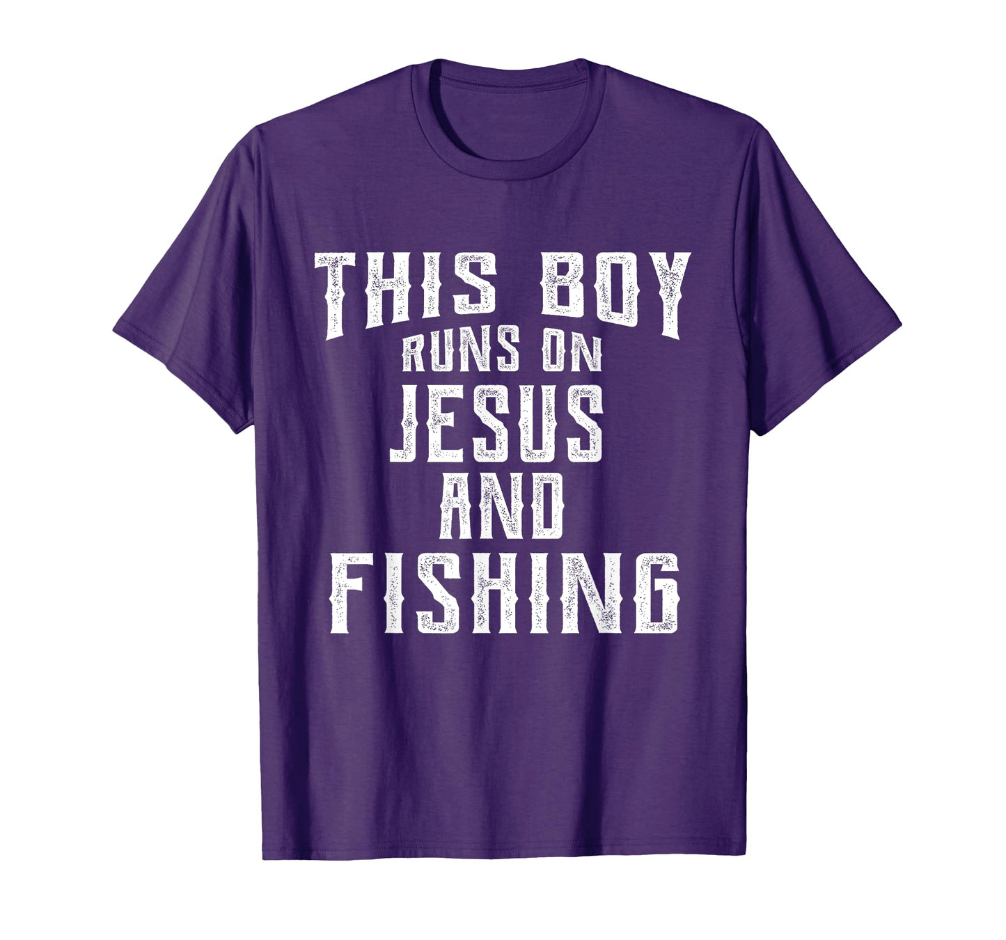 This Boy Runs On Jesus And Fishing T Shirt Christian Gift T-Shirt
