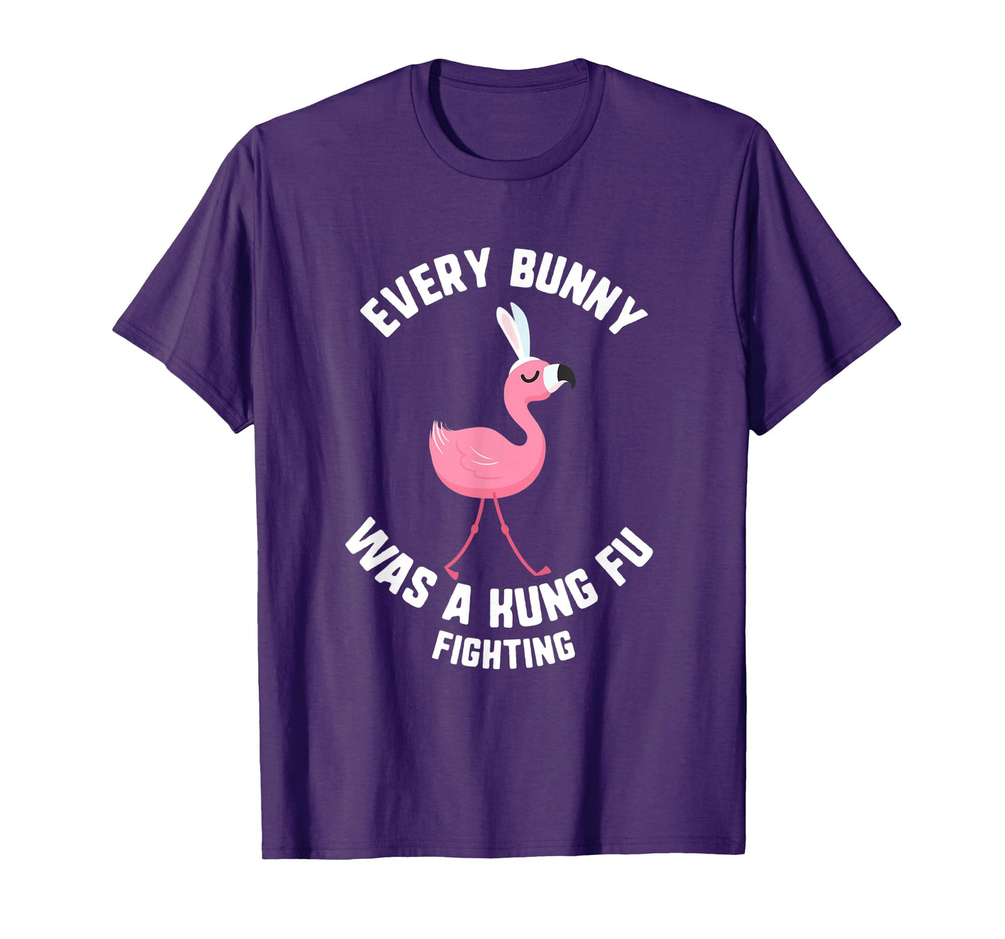 Easter Every Bunny Was A Kung Fu Fighting Flamingo Kids T-Shirt
