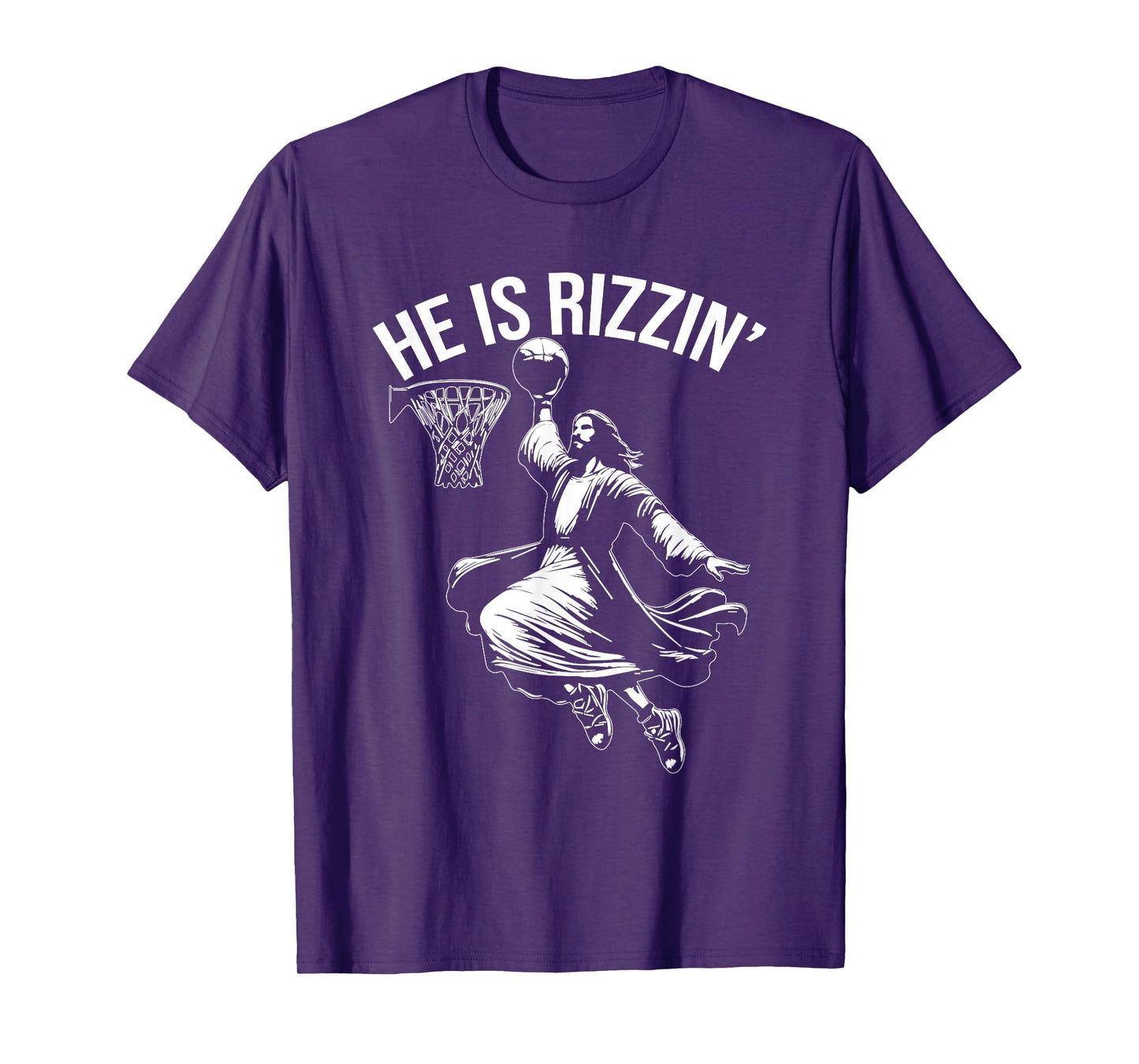 He is Rizzin' Funny Jesus Christ Basketball Player Dunking T-Shirt