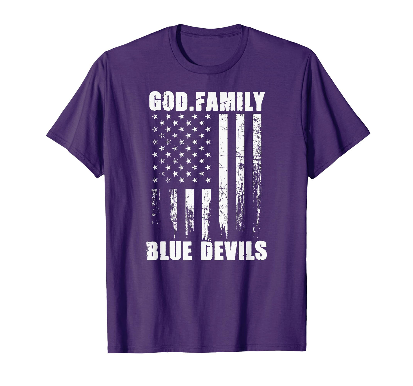 Zanesville Blue Devils God. Family. Vintage USA Flag T-Shirt