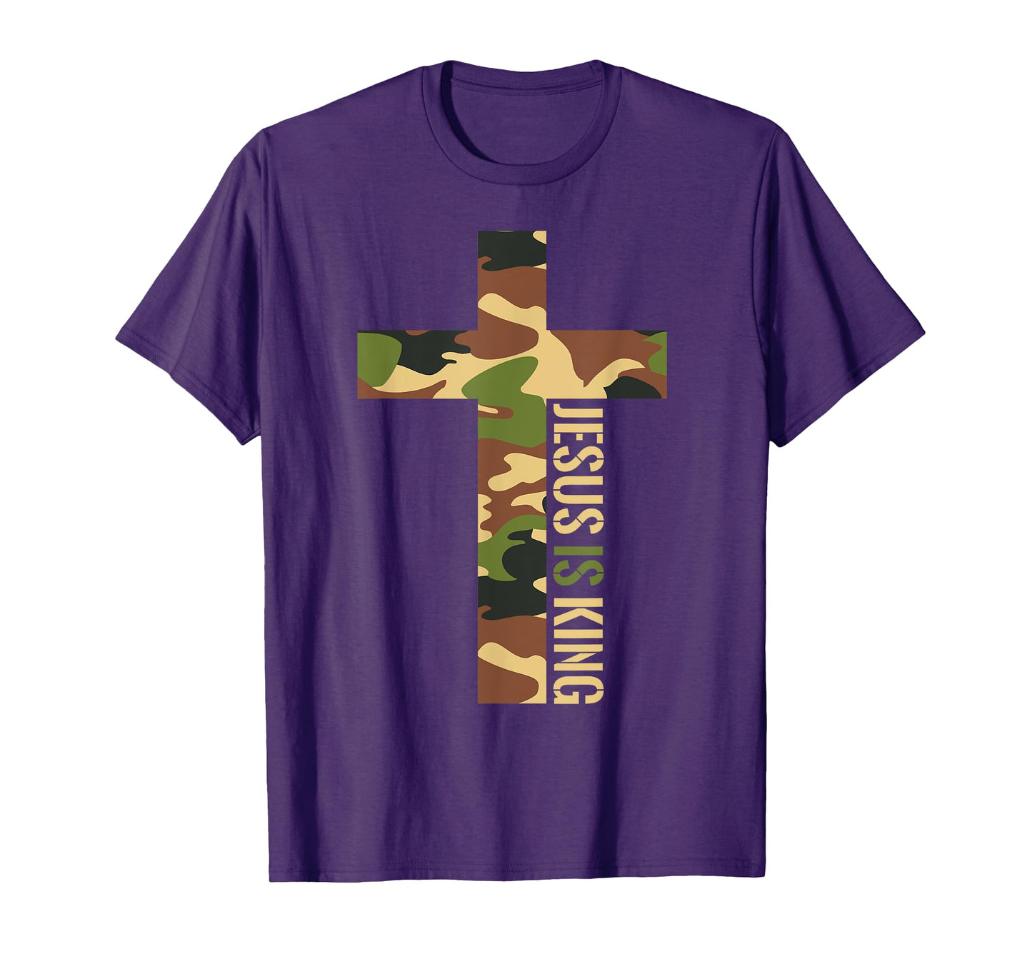 Jesus Is King Cross Christian Camo Camouflage Hunting God T-Shirt