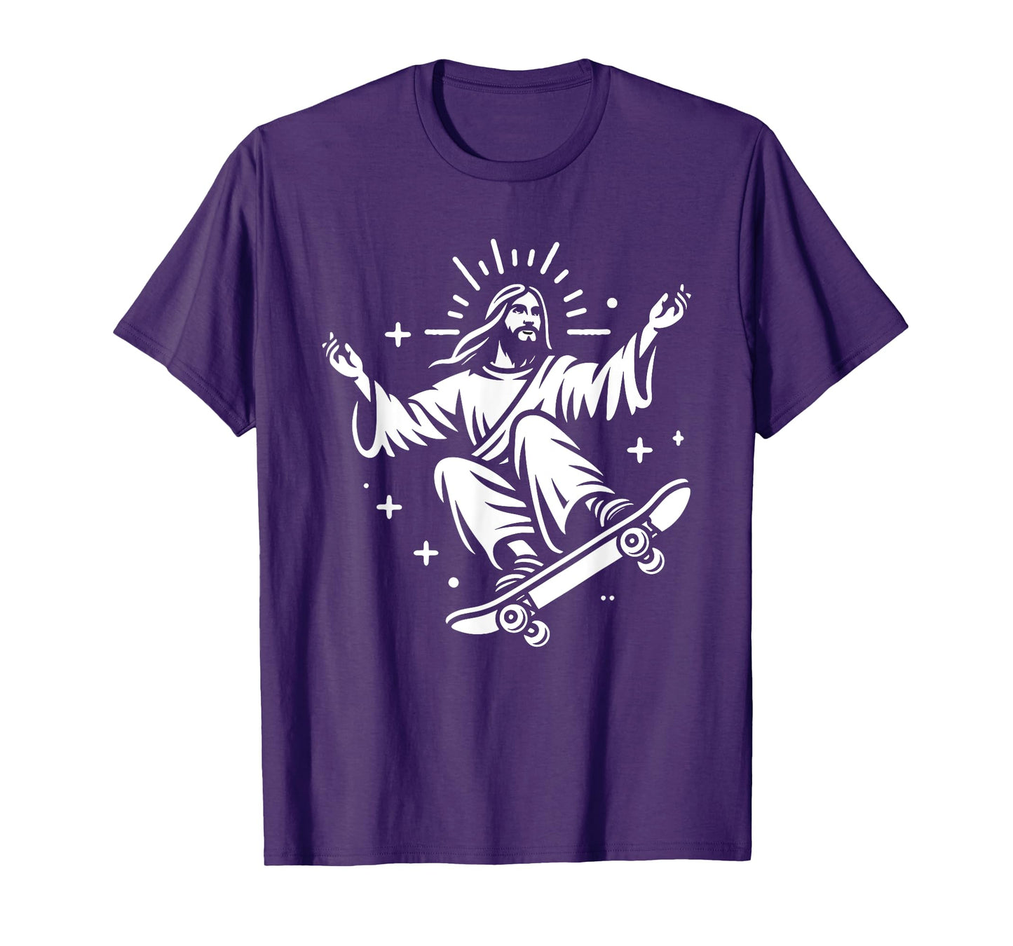Jesus Riding Skateboard Funny Christian Skateboarding T-Shirt